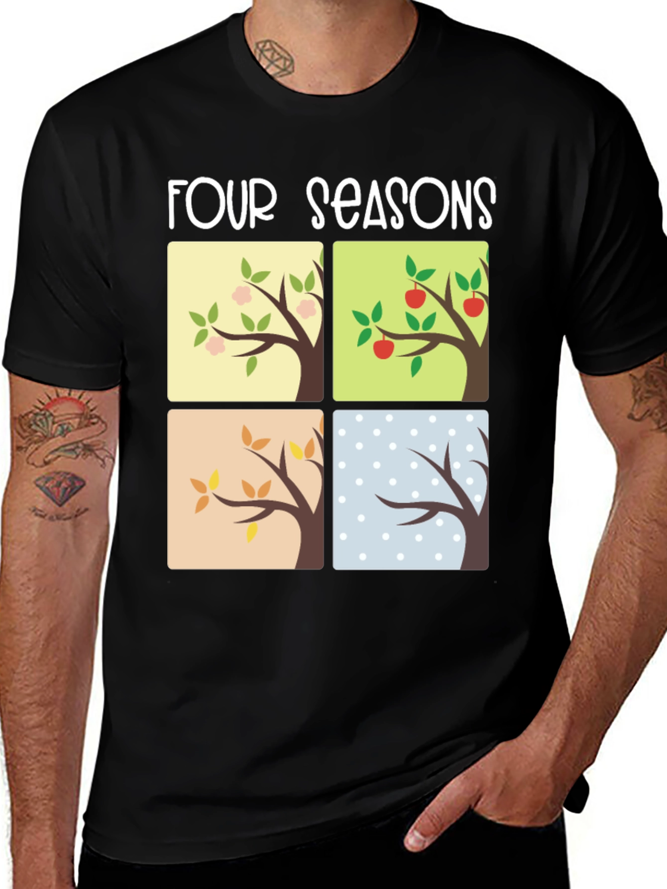 Four Seasons Tree Graphic Tee - Nature Lover's Shirt