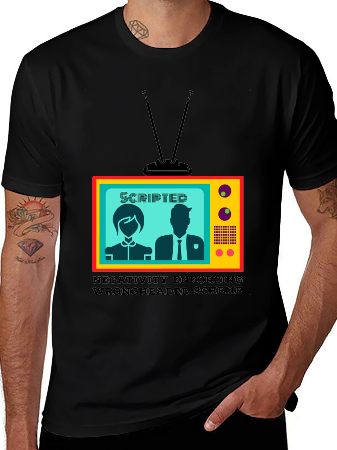 Scripted TV Graphic T-Shirt - Black