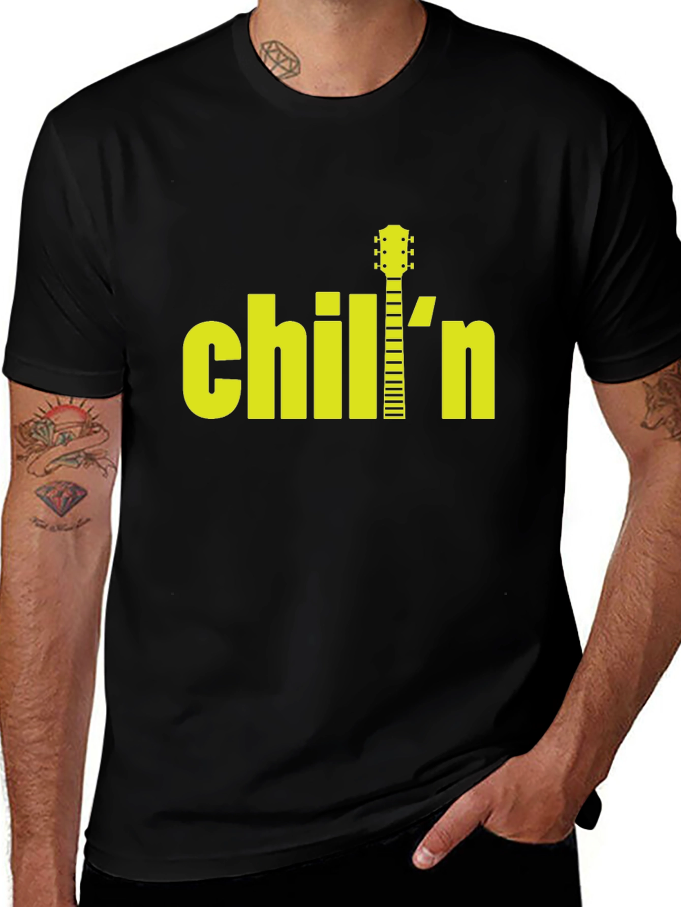 Variant 29 of Chil'n Guitar Black T-Shirt