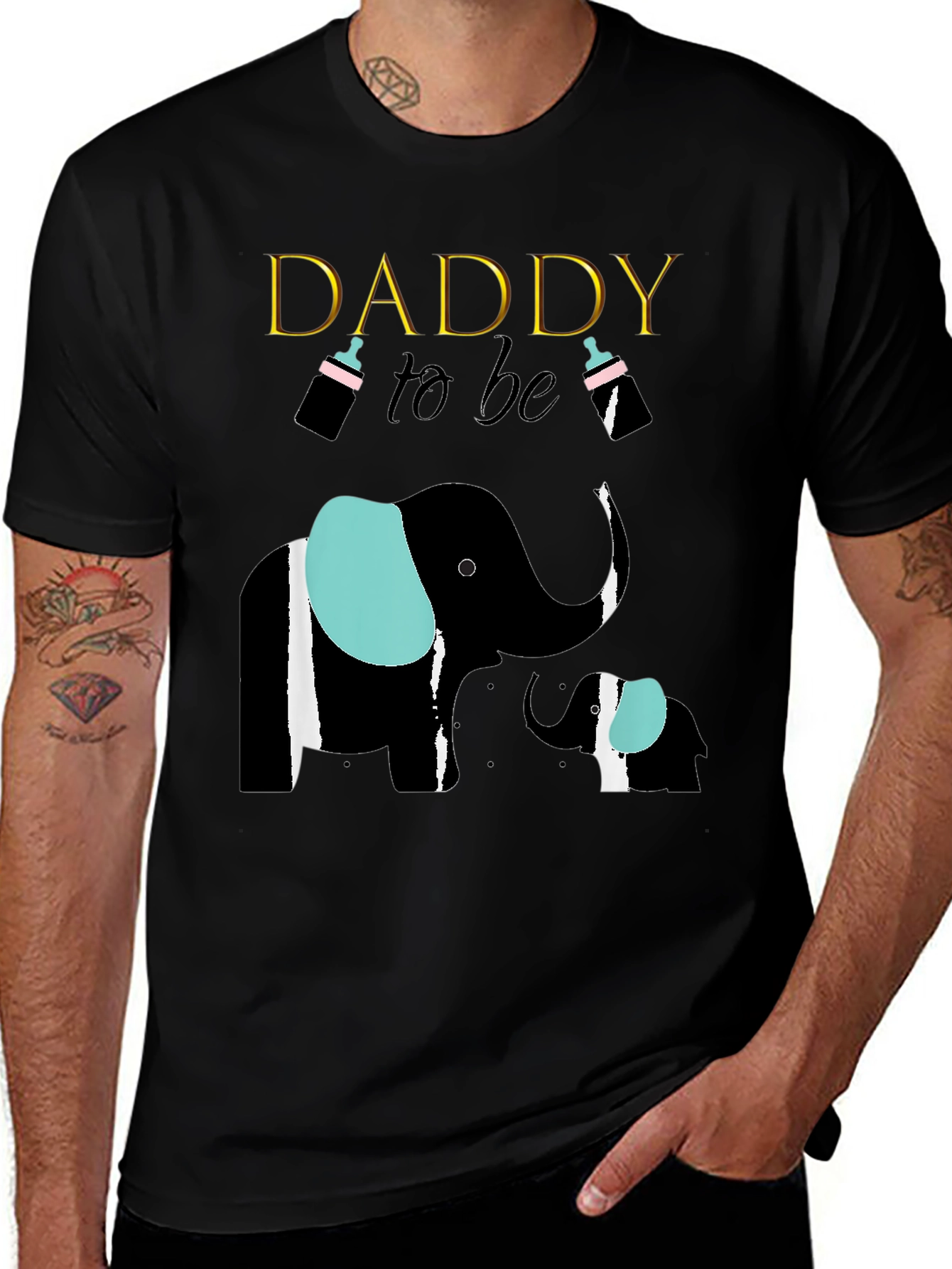 Daddy To Be Elephant Graphic Tee