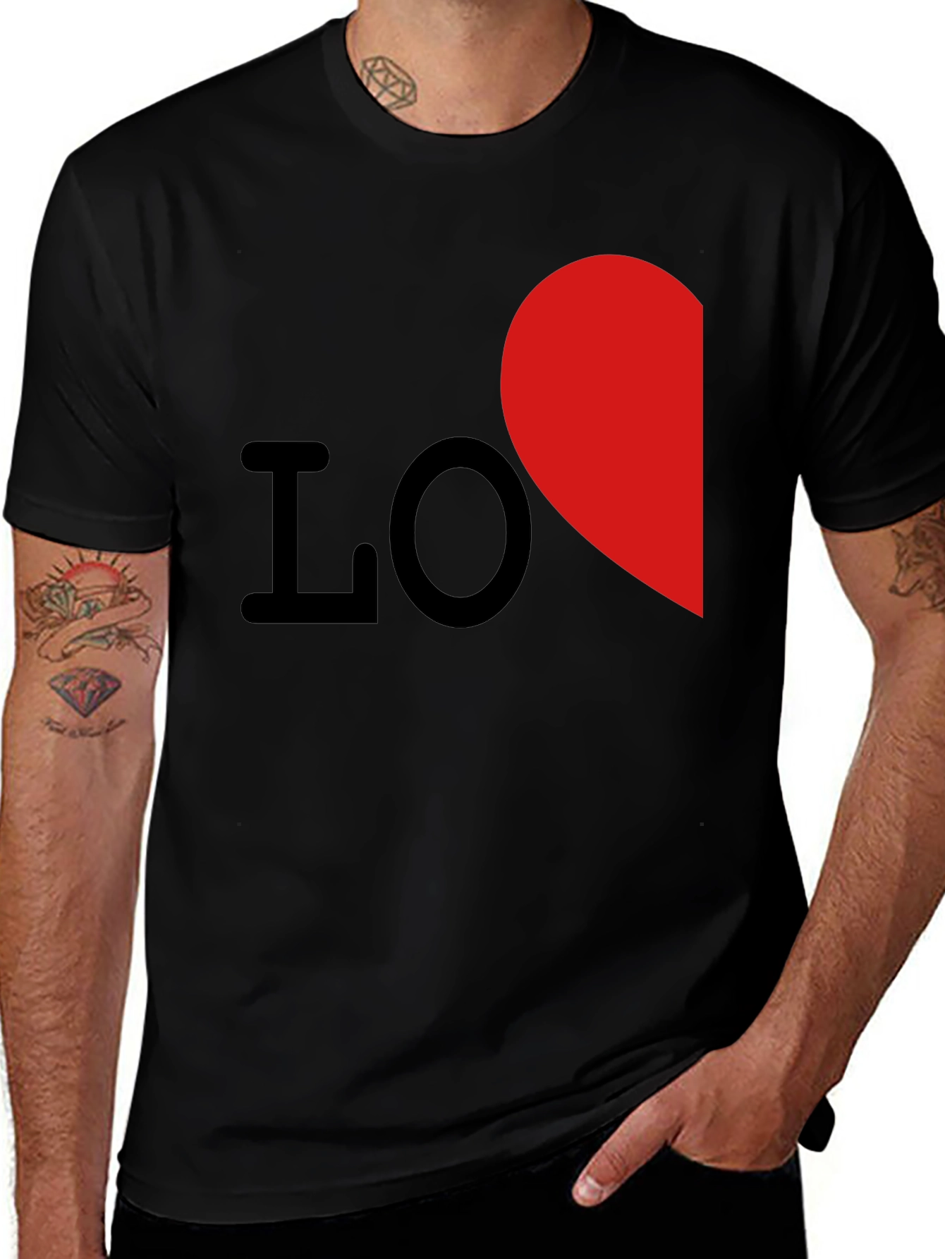 Variant 17 of Love Graphic Tee - Black Cotton Blend
