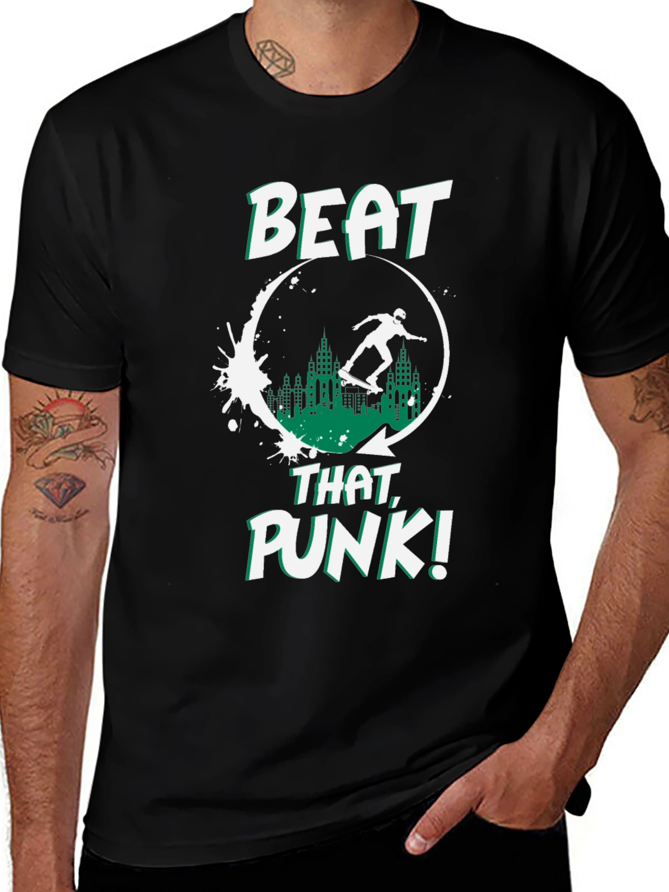 Variant 2 of Beat That Punk Graphic Tee - Skater Style