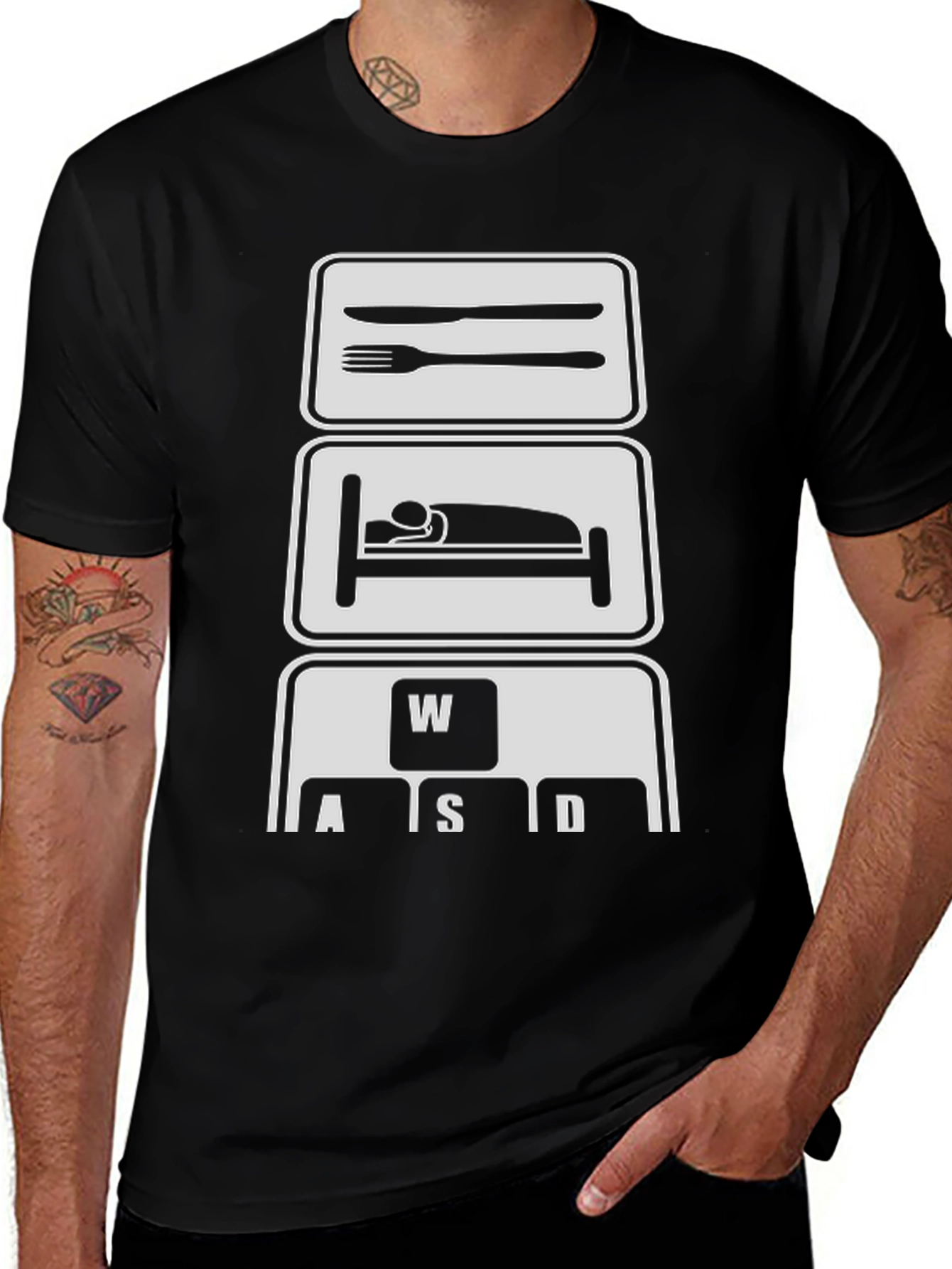 Variant 18 of Gamer Eat Sleep Game T-Shirt - Black