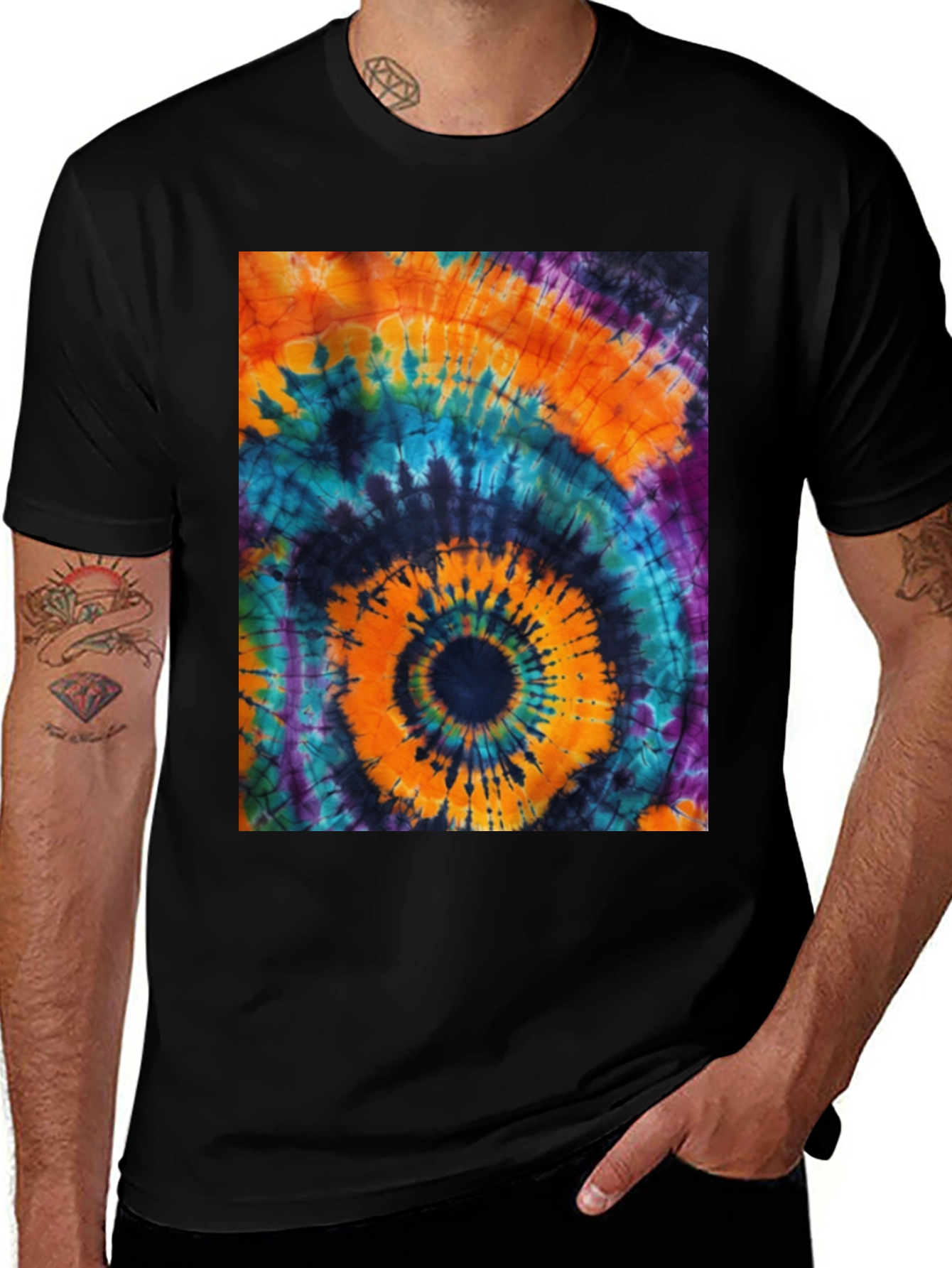 Variant 4 of Tie-Dye Swirl Graphic Tee - Bold & Vibrant