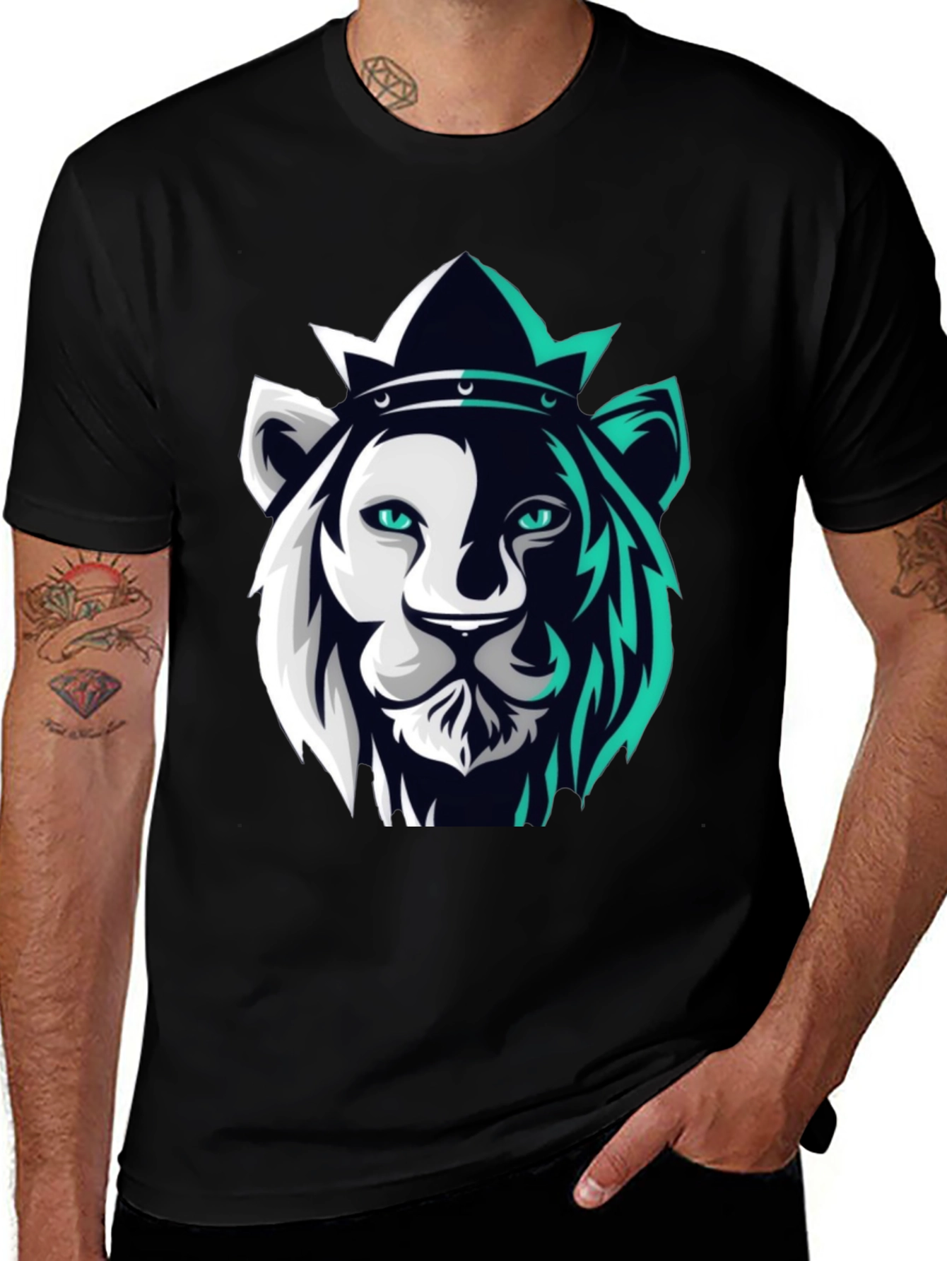 Variant 24 of Lion King Graphic Tee - Modern Black T-Shirt