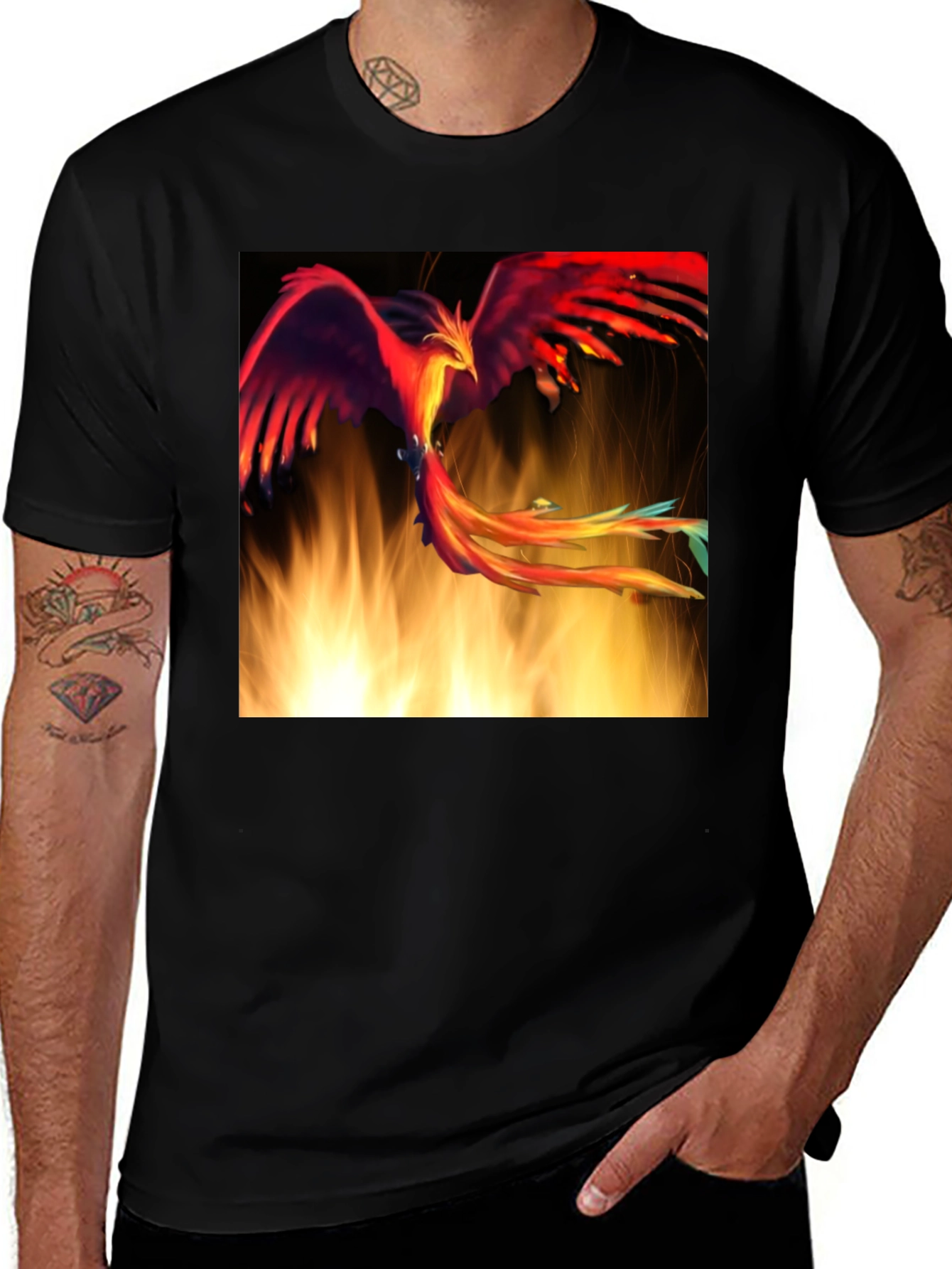 Variant 15 of Phoenix Firebird Graphic Black T-Shirt