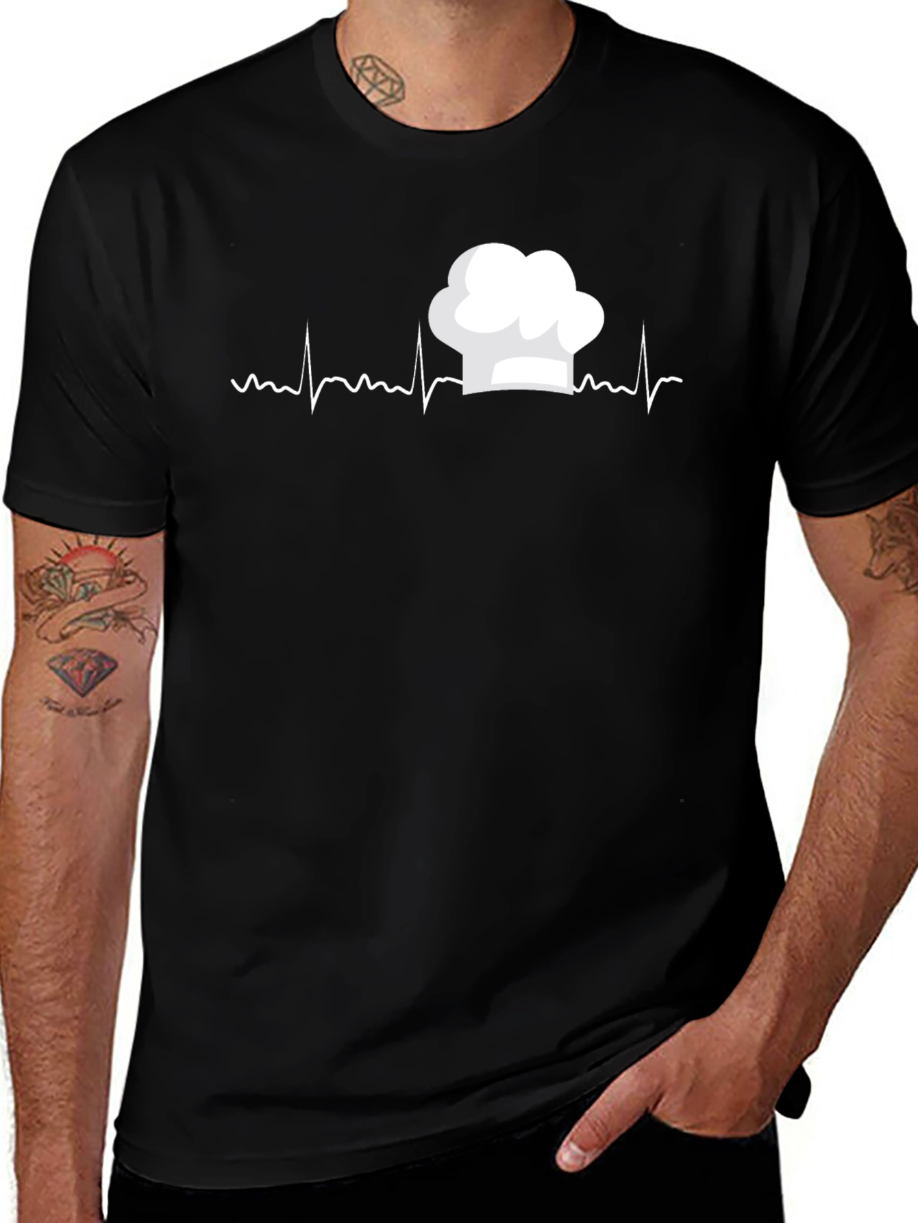 Variant 12 of Chef's Heartbeat T-Shirt - Culinary Passion Tee