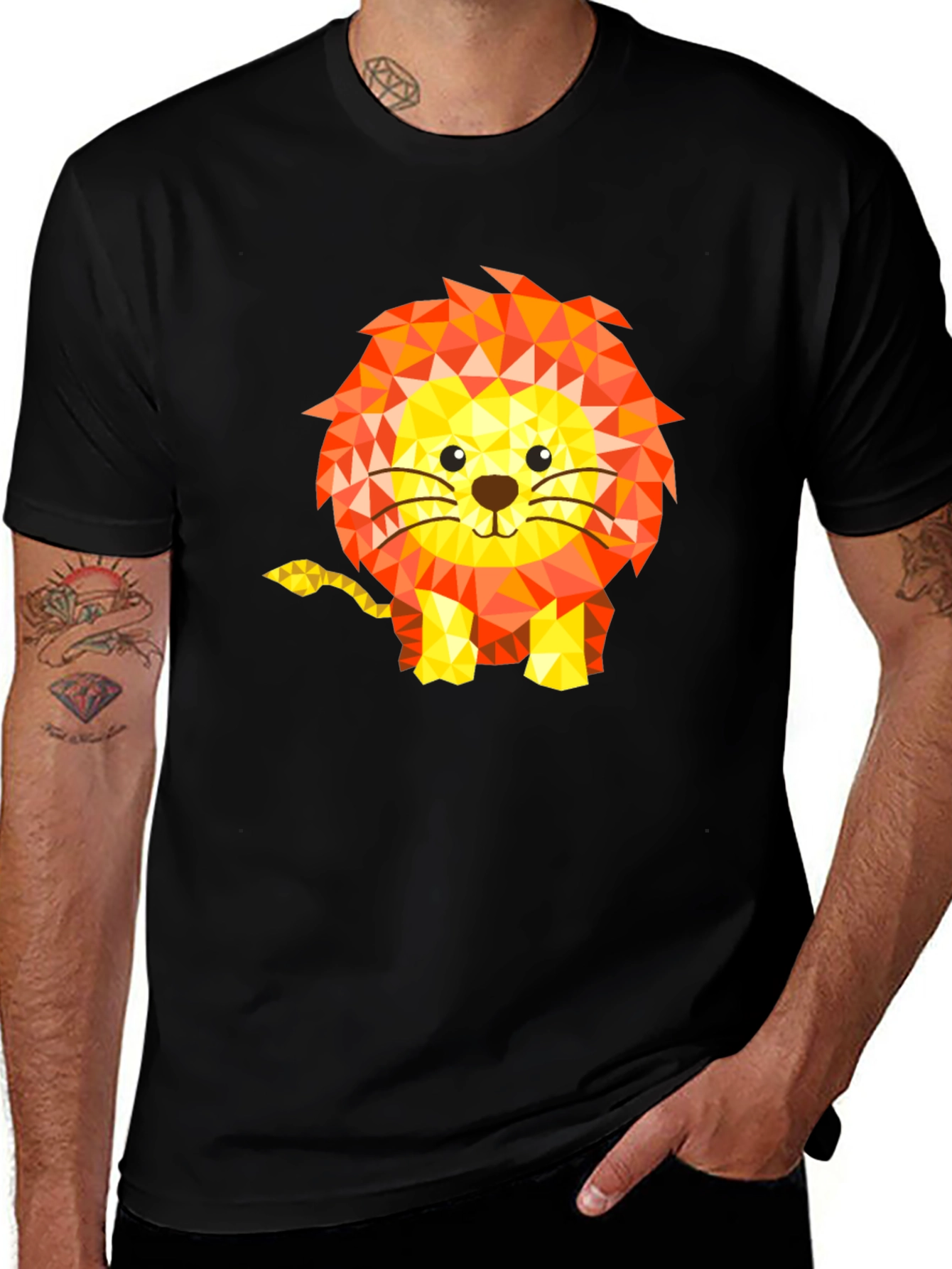 Variant 26 of Geometric Lion Graphic Tee - Modern Art Shirt