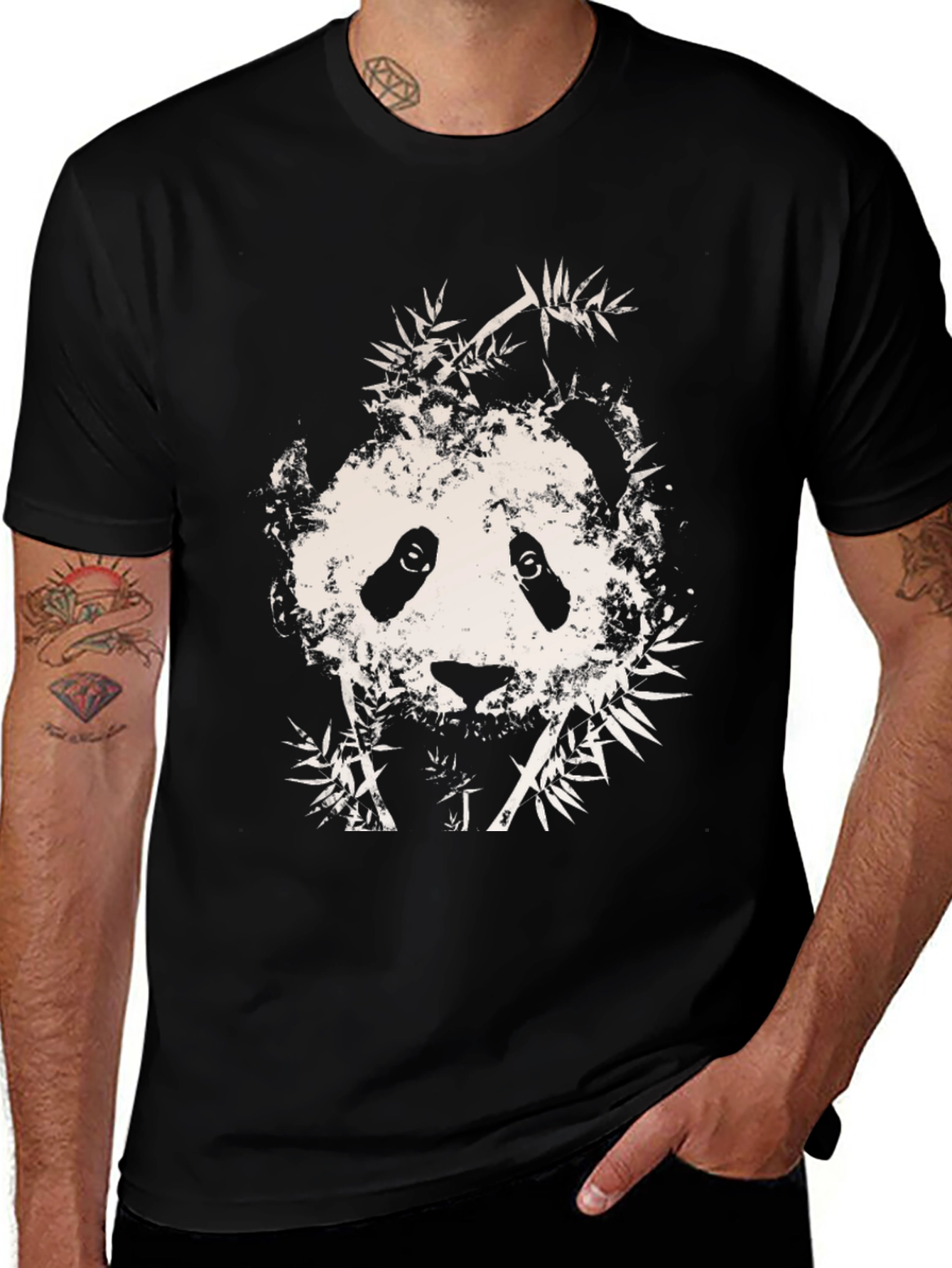 Variant 25 of Panda Graphic Black T-Shirt