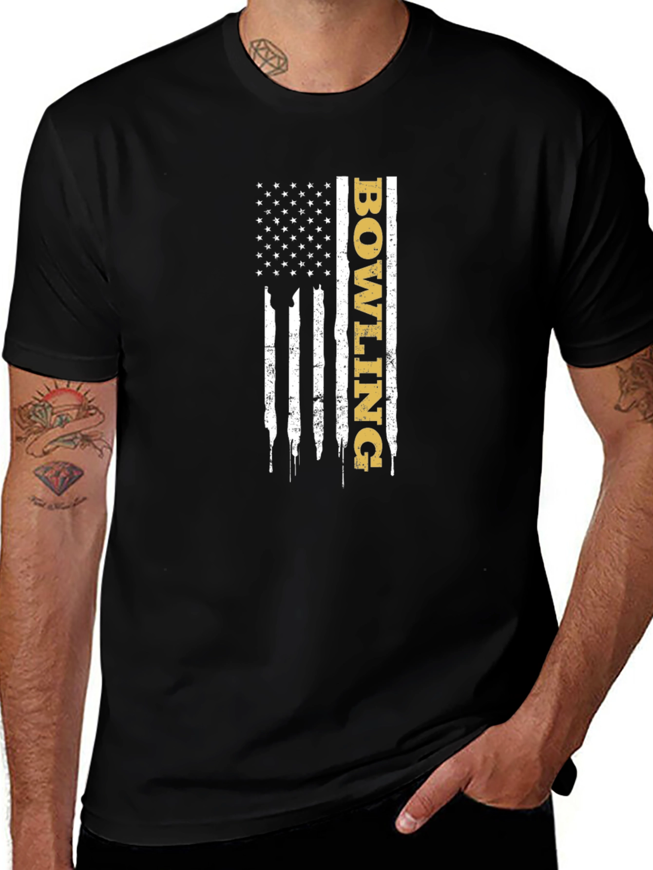 Variant 29 of Bowling American Flag Graphic Tee