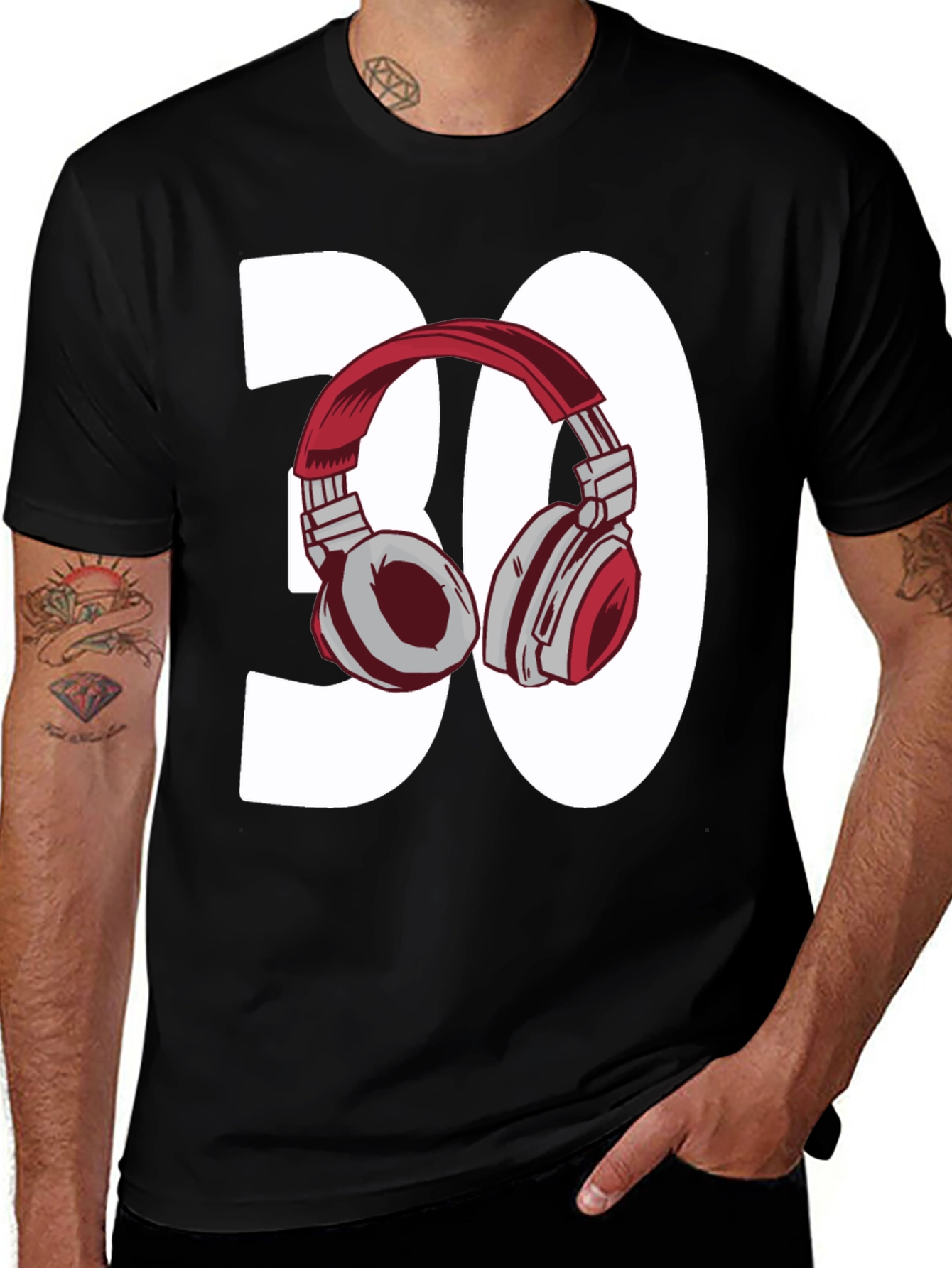Variant 13 of DJ 30th Birthday T-Shirt - Headphone Graphic Tee