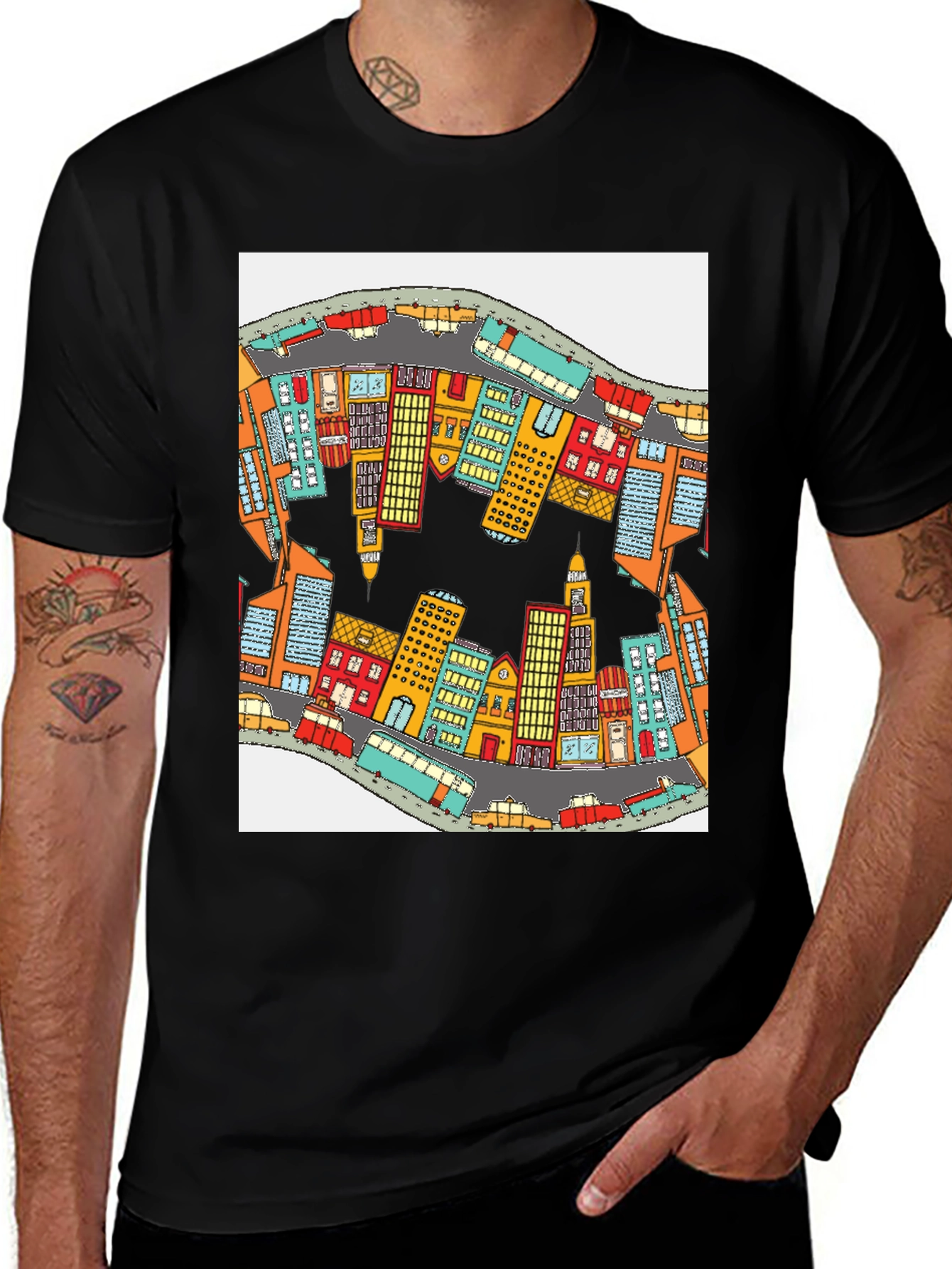 Variant 9 of Cityscape Graphic T-Shirt - Quirky Streetwear