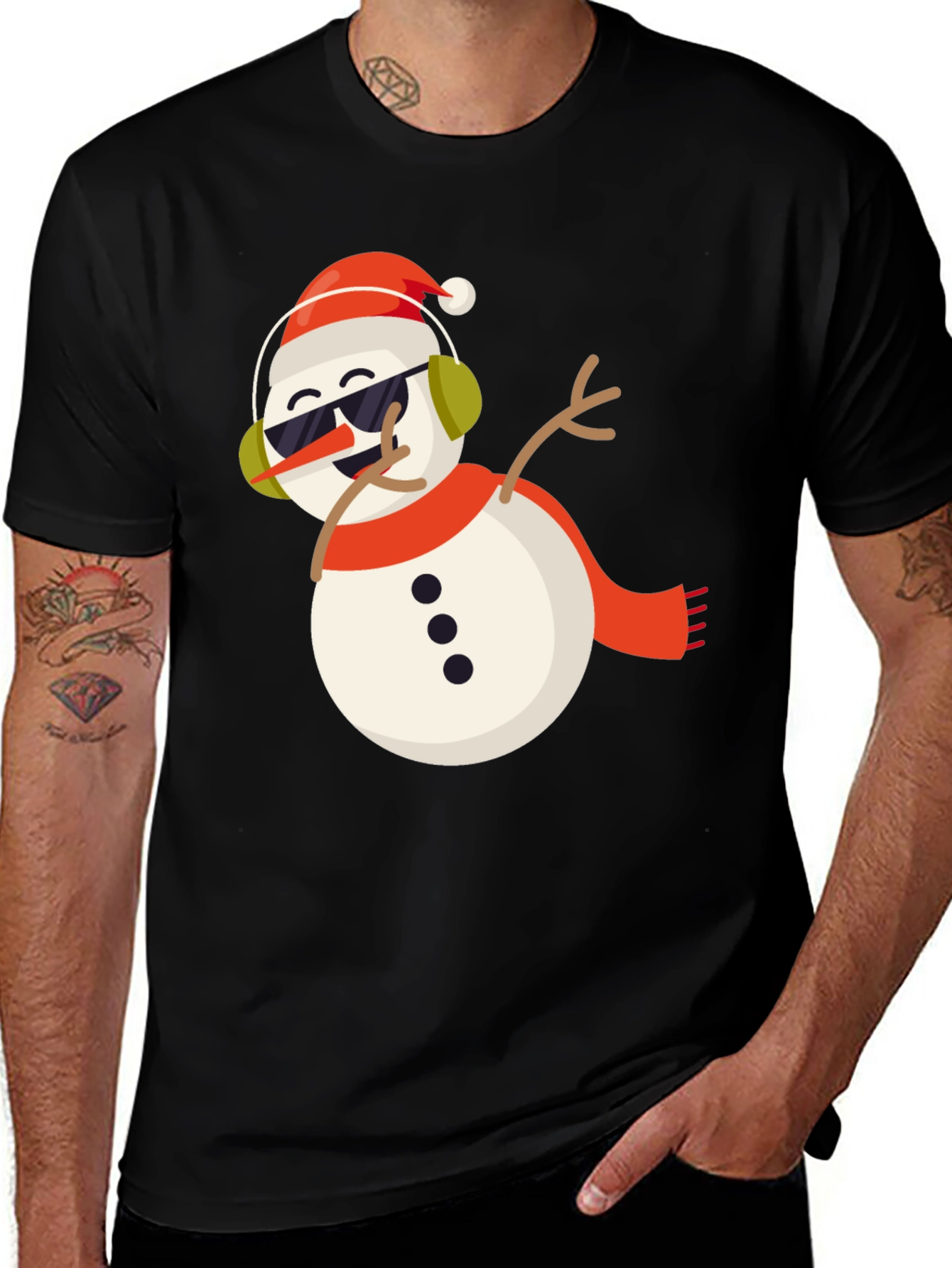 Variant 20 of Dabbing Snowman Graphic Tee - Holiday Fun!