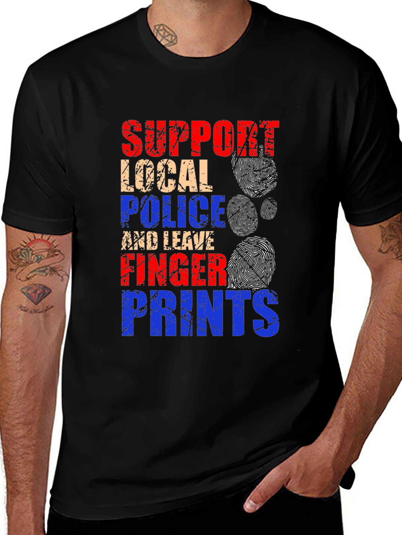Variant 19 of Support Local Police Graphic T-Shirt