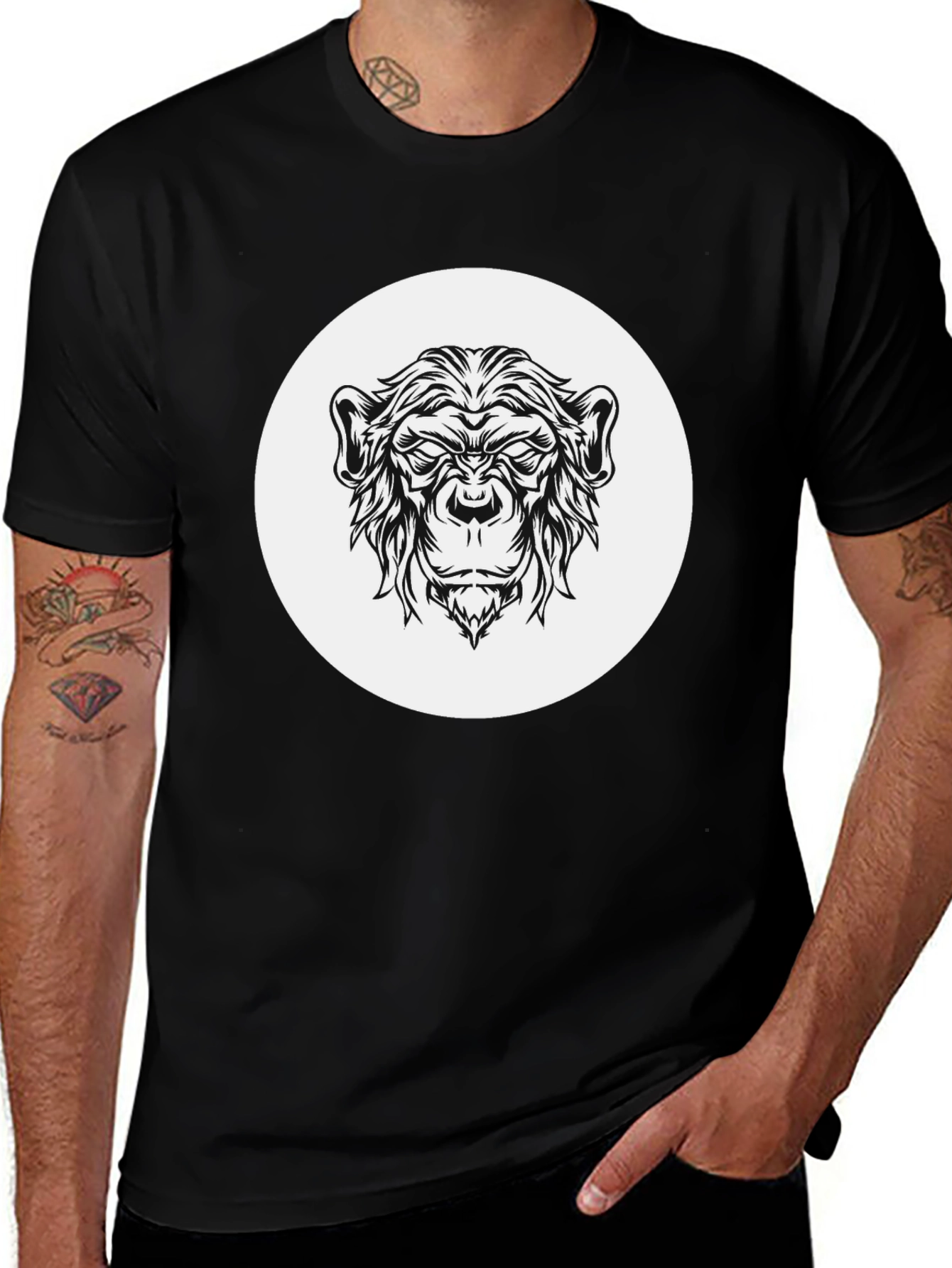 Variant 21 of Cool Ape Graphic Tee - Black Cotton Shirt