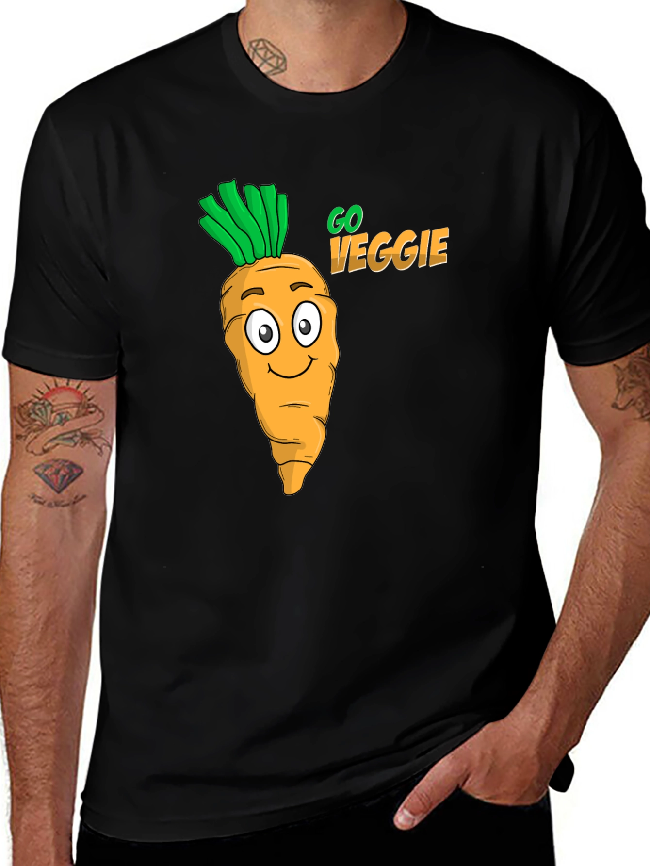 Variant 6 of Go Veggie Black Graphic Tee