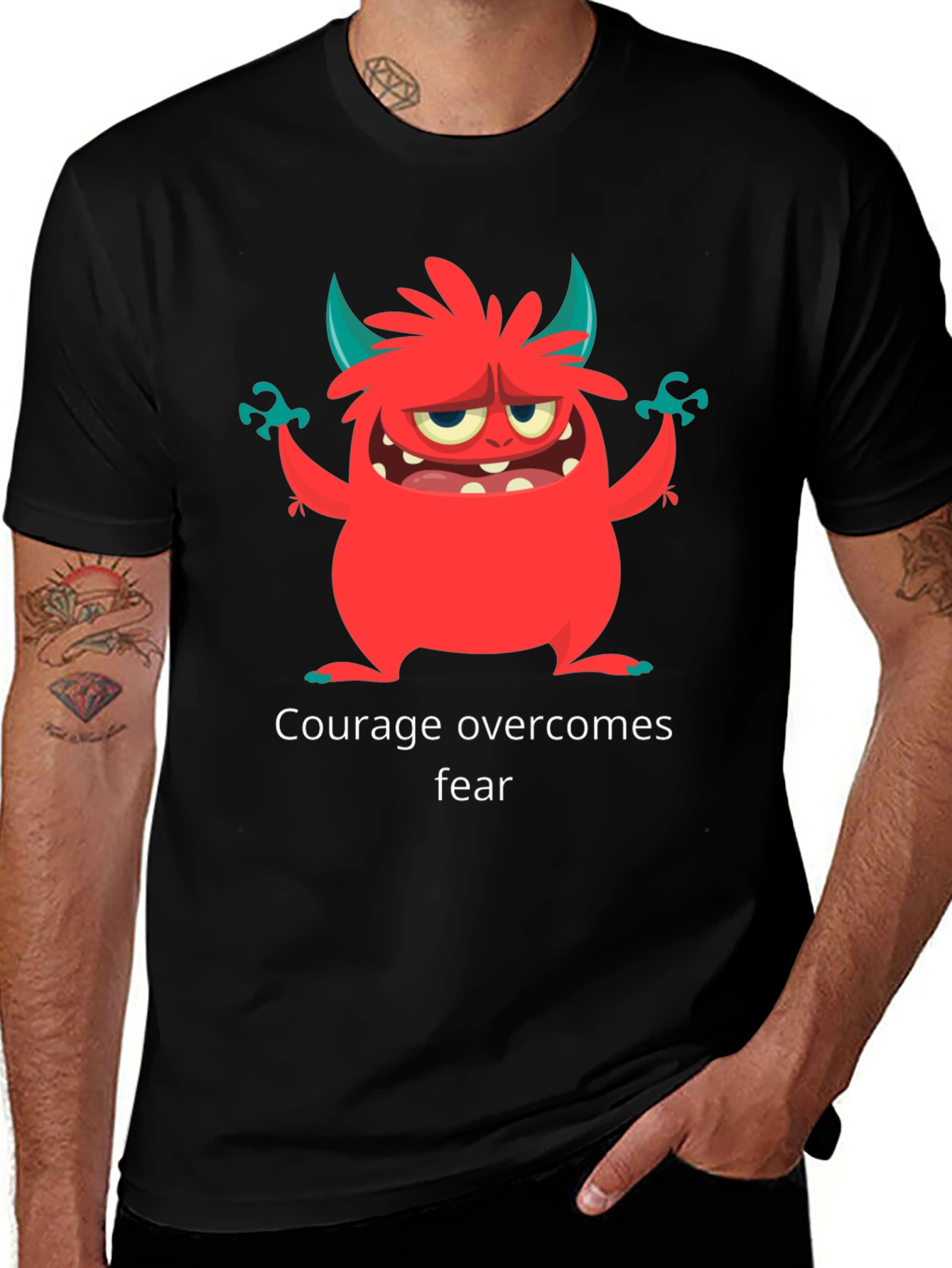 Courage Overcomes Fear Monster Graphic Tee