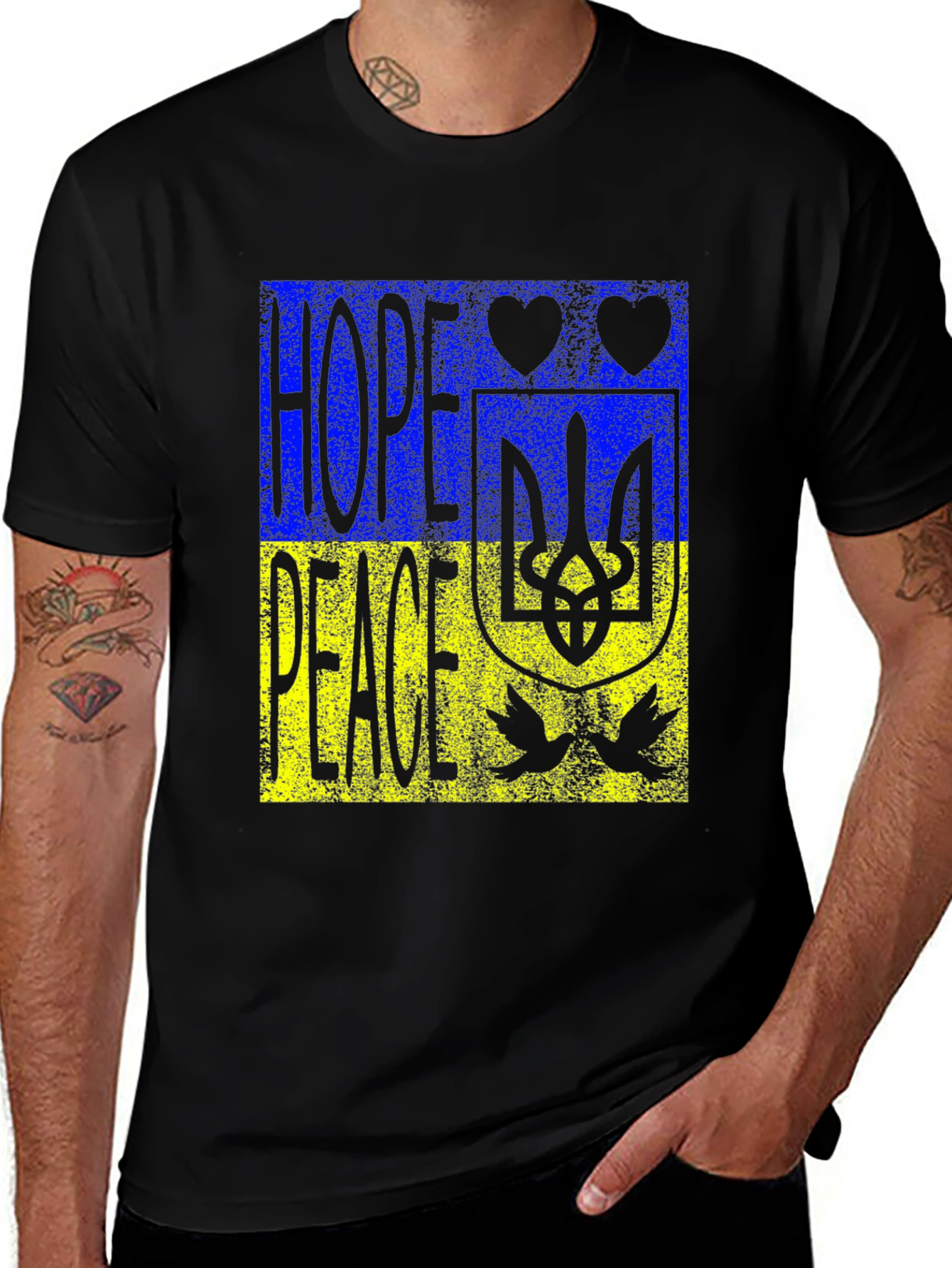 Ukraine Hope & Peace Graphic Tee