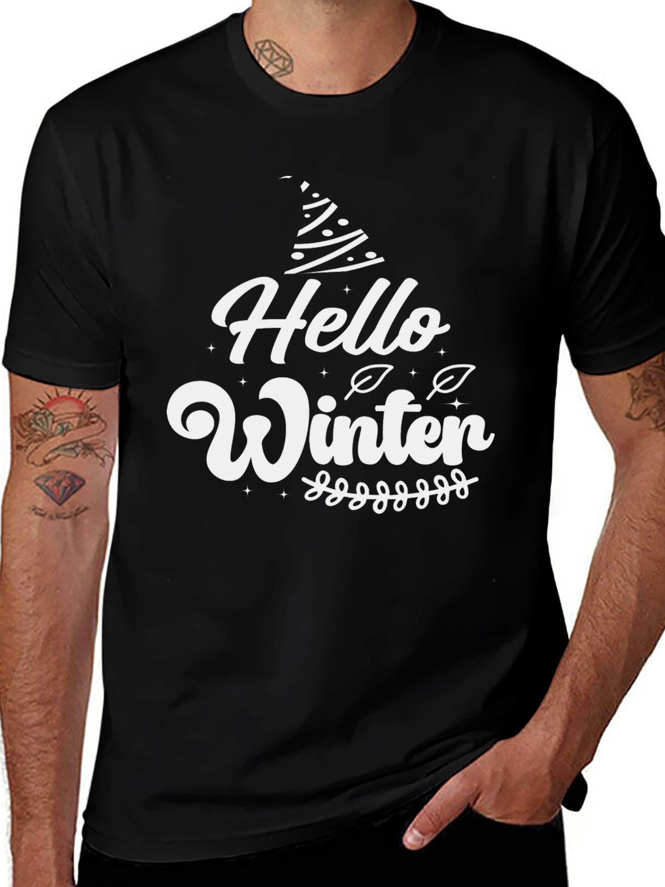 Variant 8 of Hello Winter Graphic Tee - Holiday Season Shirt