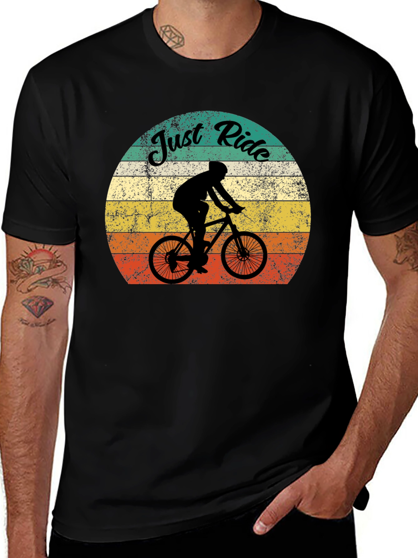 Variant 15 of Just Ride Retro Graphic T-Shirt
