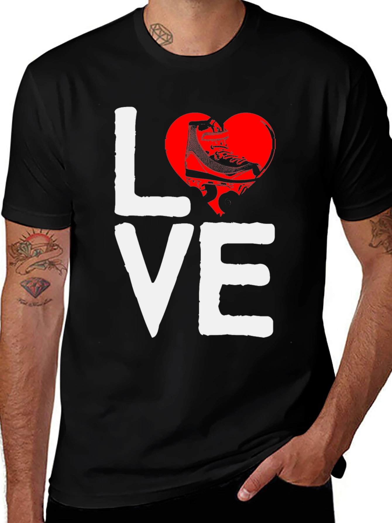 Love Figure Skating Tee - Heart Skates Shirt