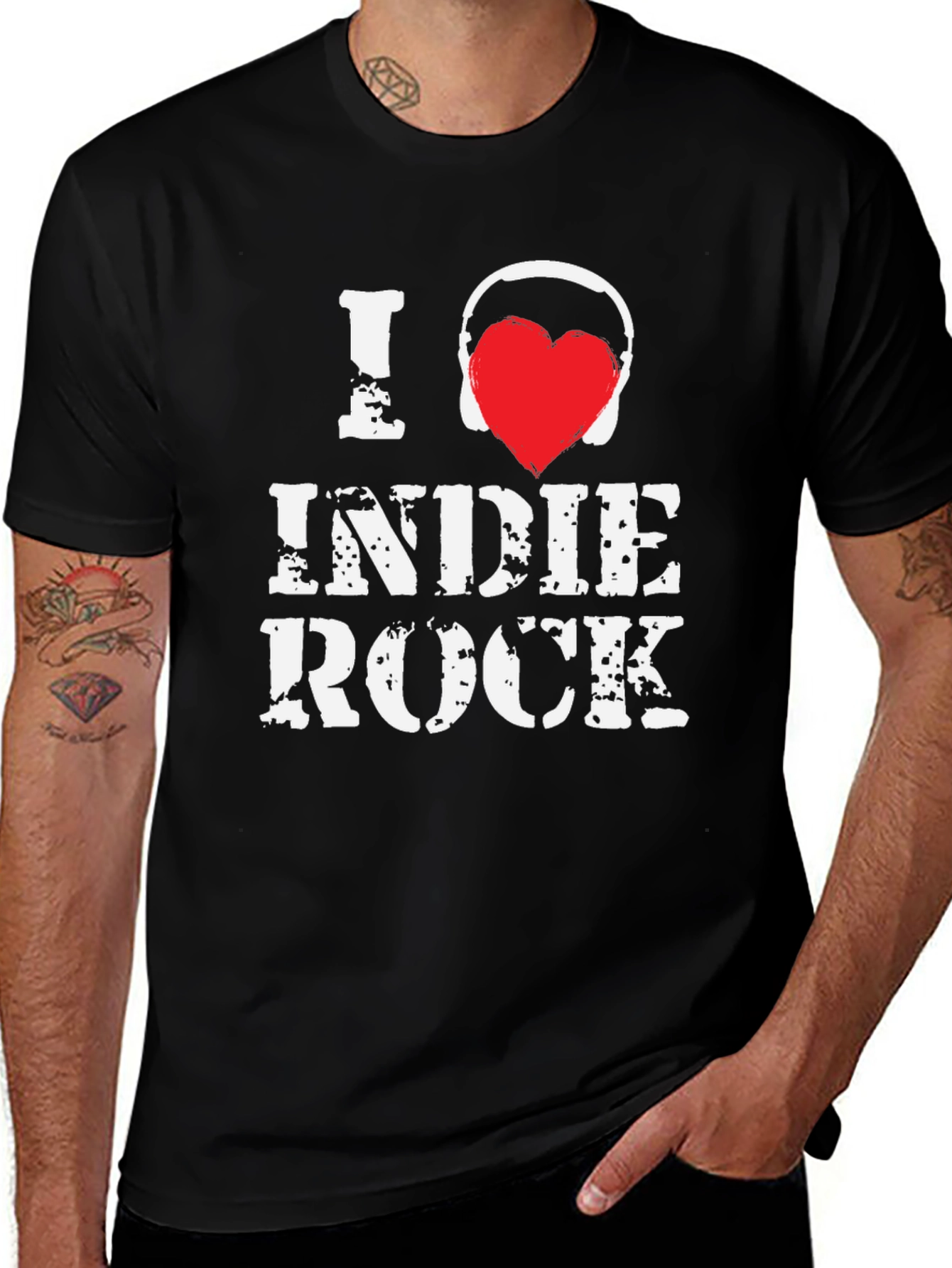 Variant 21 of I Love Indie Rock Black Graphic Tee