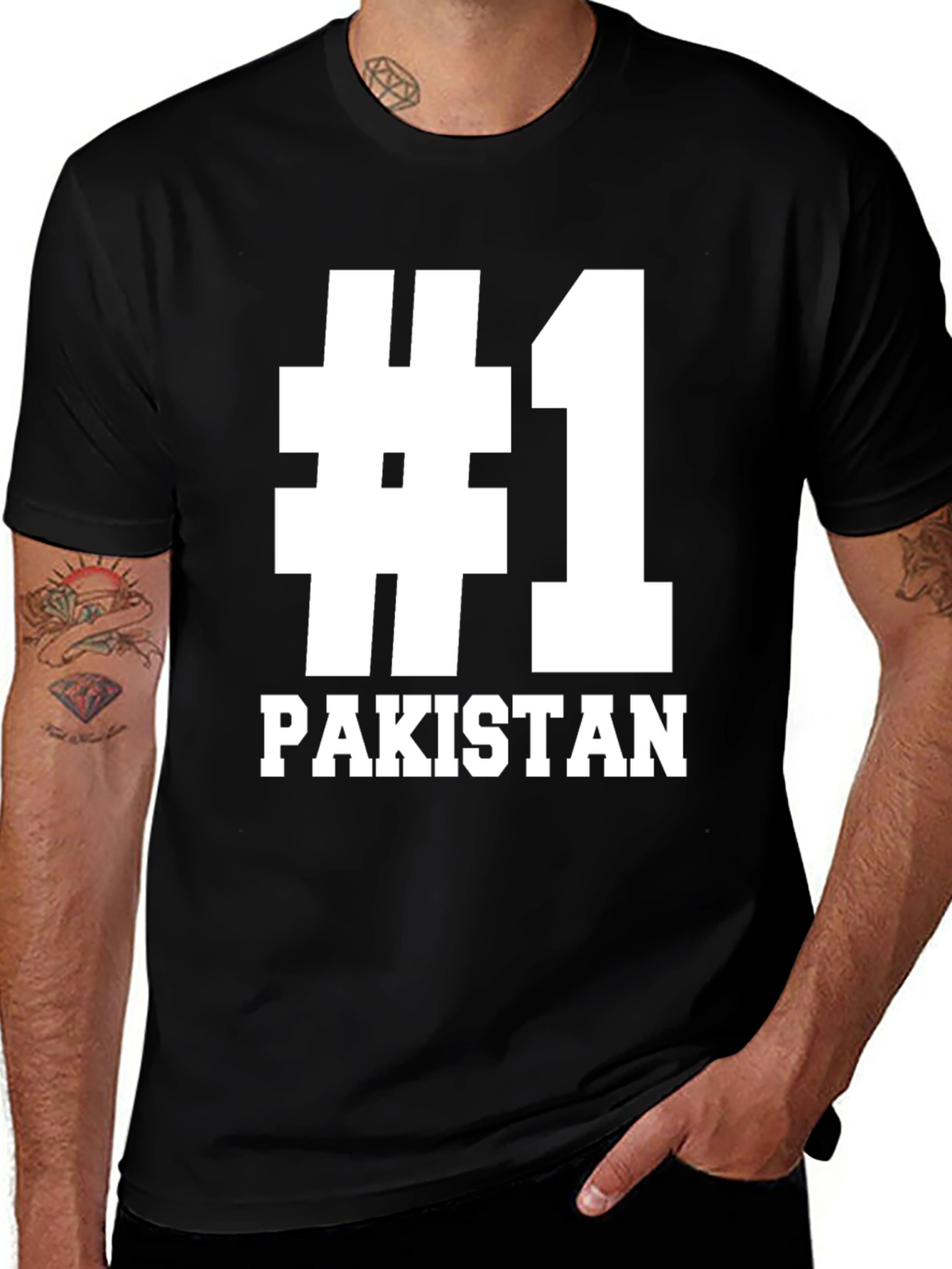 #1 Pakistan T-Shirt - Black Cotton Graphic Tee