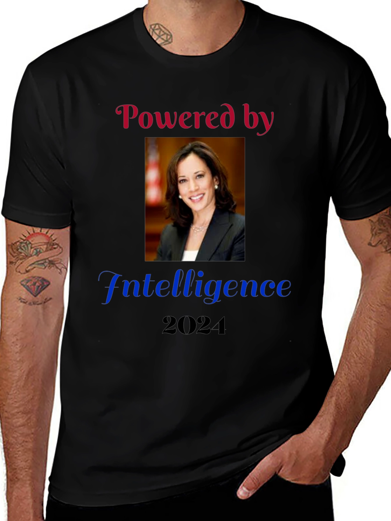 Powered by Intelligence Kamala Harris T-Shirt