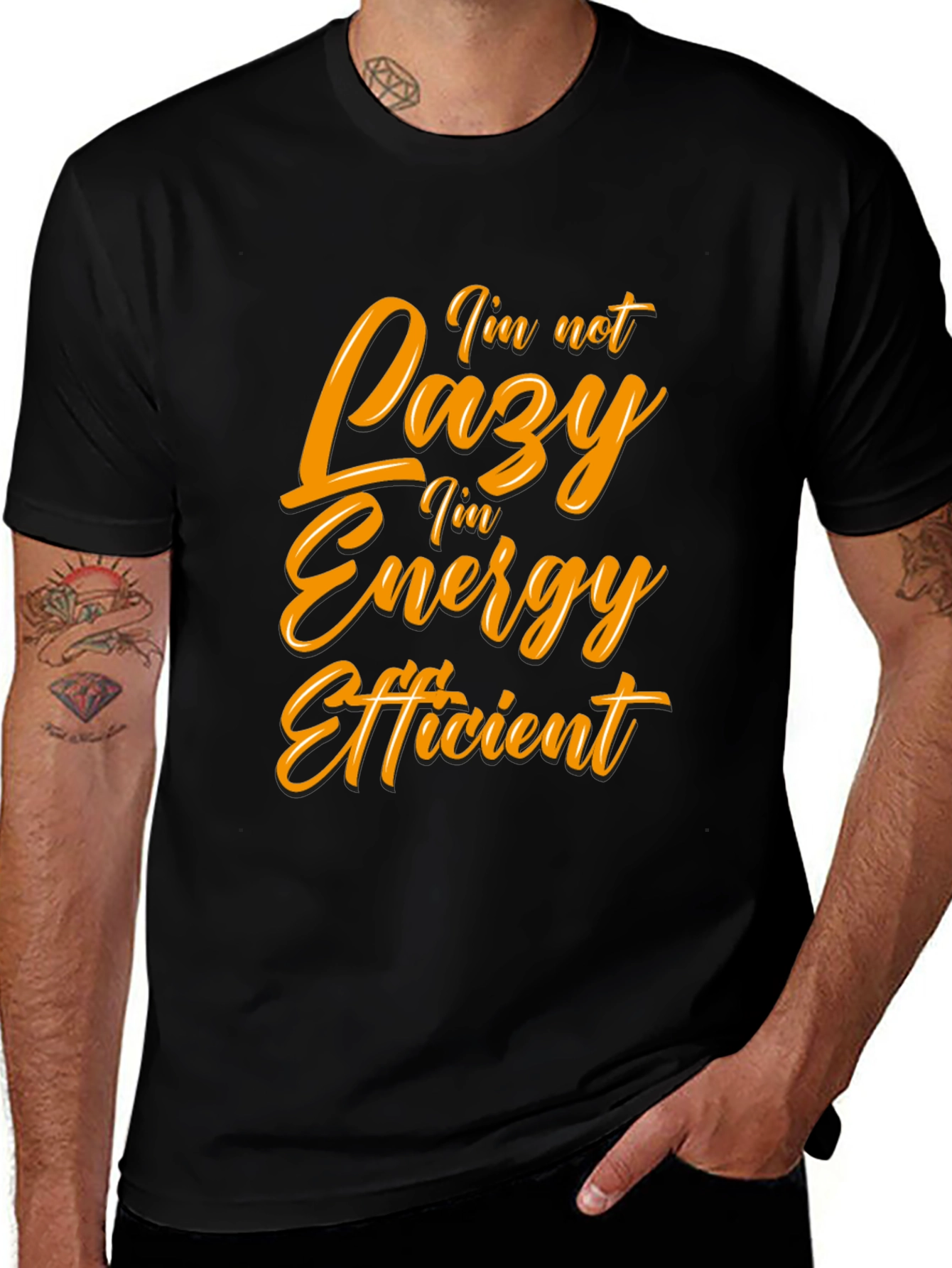 Funny 'Energy Efficient' Black T-Shirt