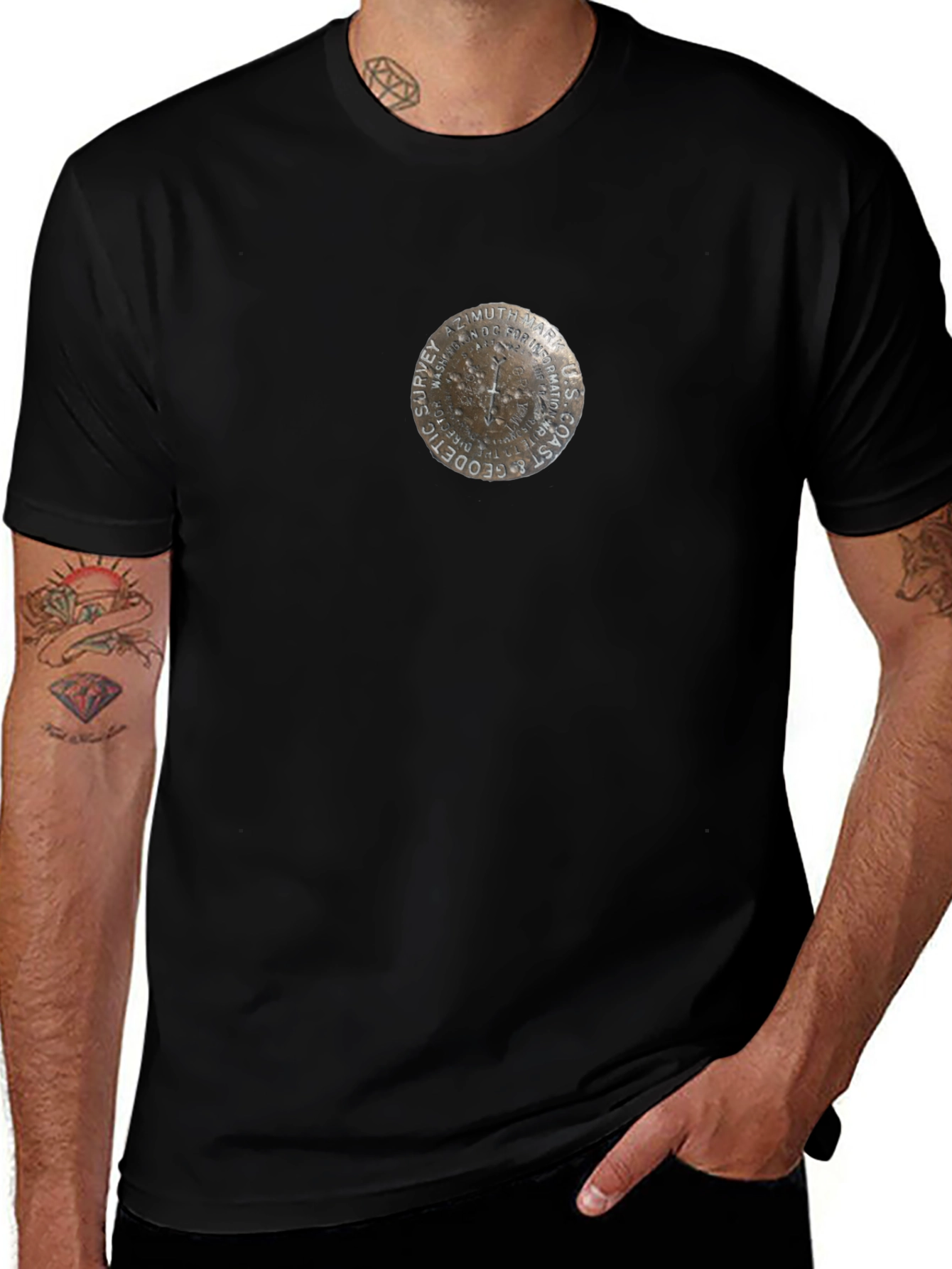 Variant 26 of Geodetic Survey Marker Graphic Tee - Unisex Cotton T-Shirt