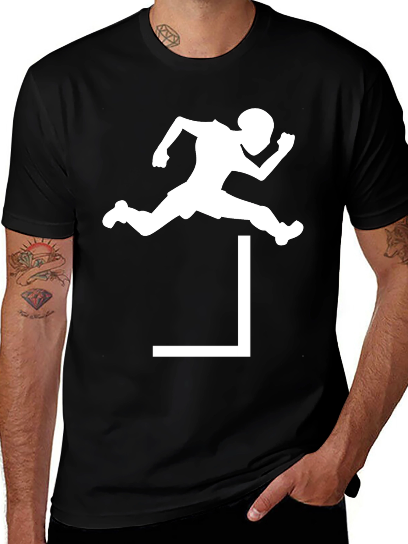 Variant 16 of Hurdler Graphic Tee - Athletic Style