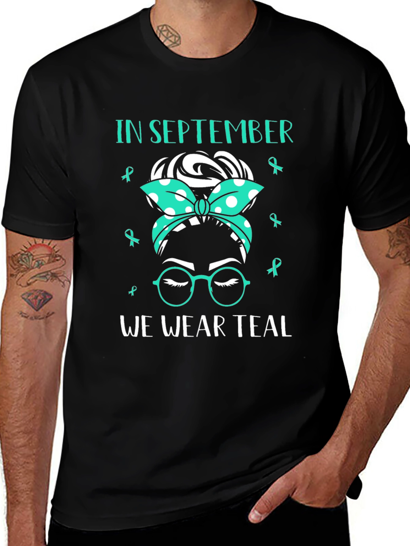 Variant 26 of September Teal Awareness Ribbon T-Shirt