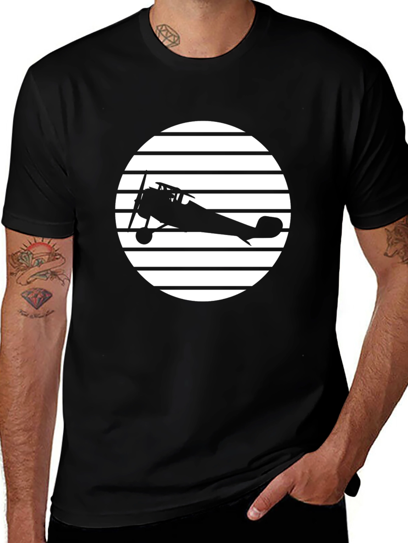 Variant 19 of Vintage Biplane T-Shirt - Retro Aviation Design