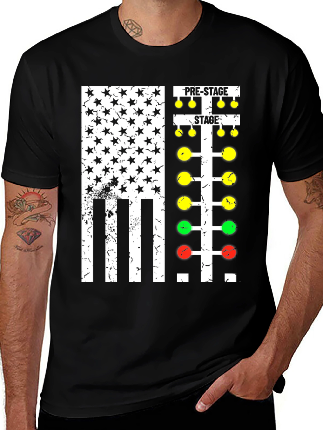 Drag Racing Flag T-Shirt - Pre-Stage Design