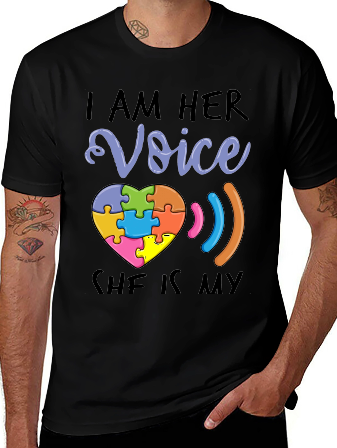 Variant 2 of Autism Awareness T-Shirt - I Am Her Voice