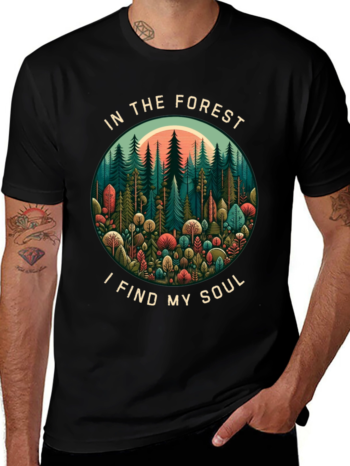 Variant 20 of Nature Lover T-Shirt: Find Your Soul in the Forest