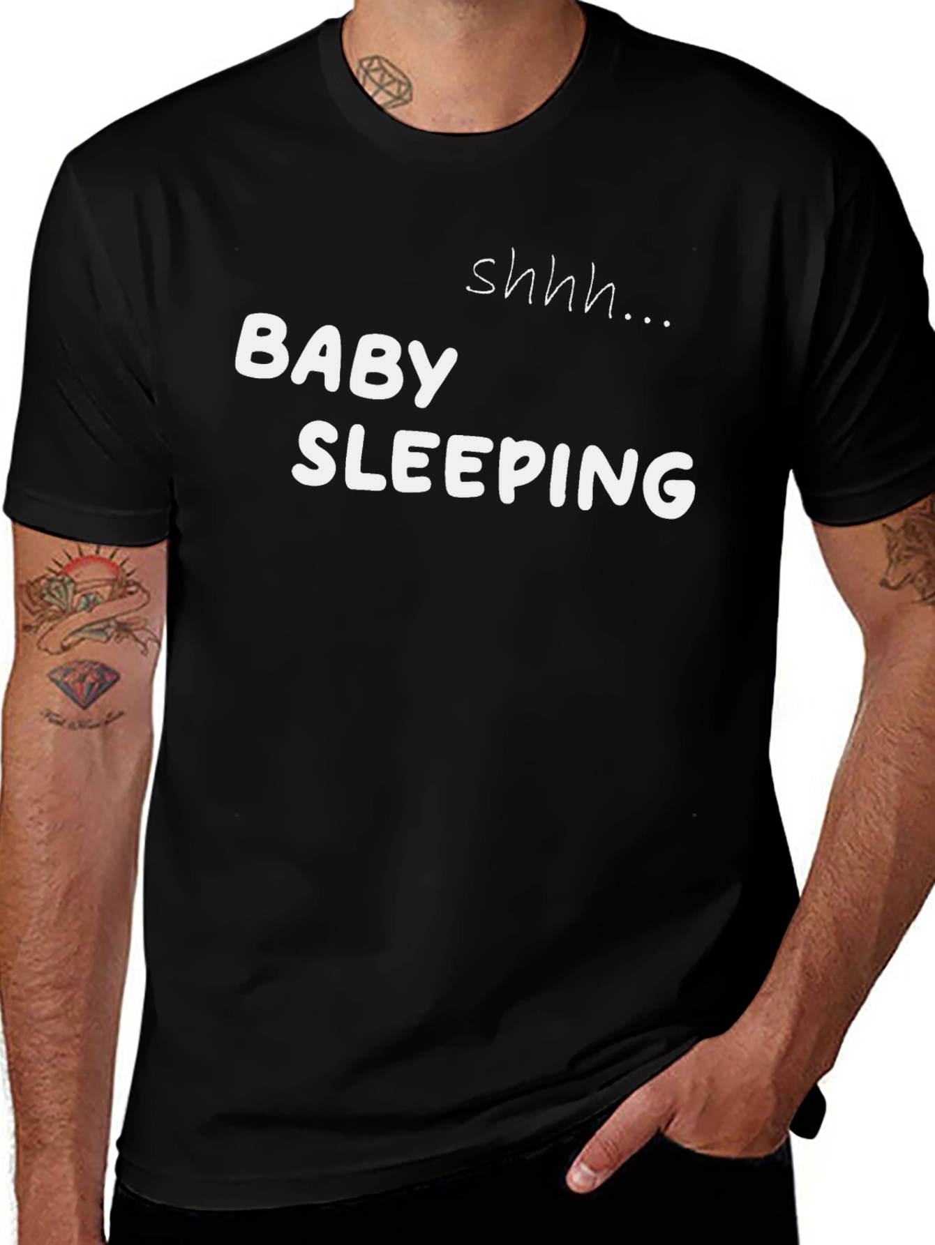 Variant 6 of Baby Sleeping Graphic Tee - Black