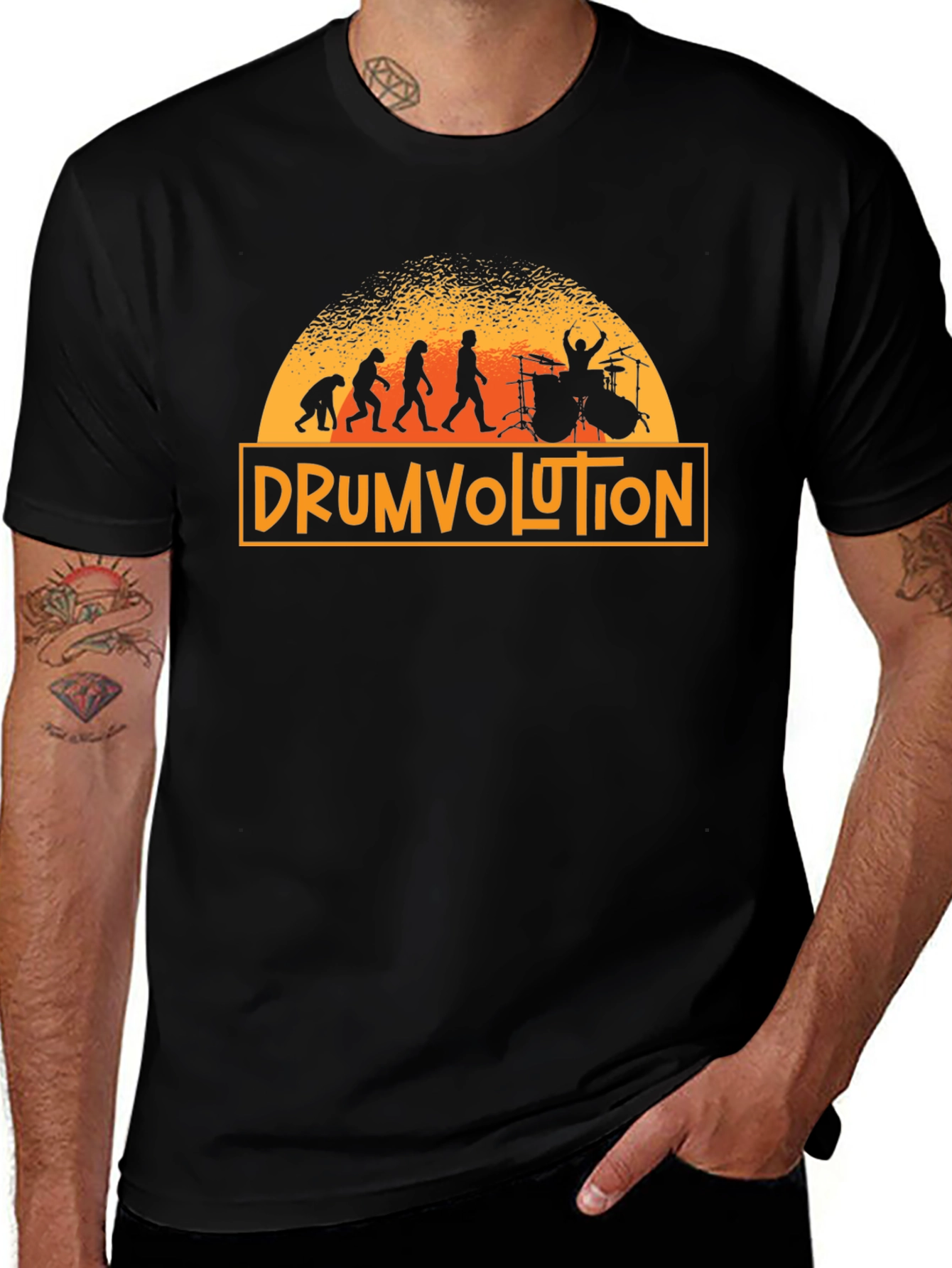 Variant 25 of Drumvolution Evolution Drummer T-Shirt