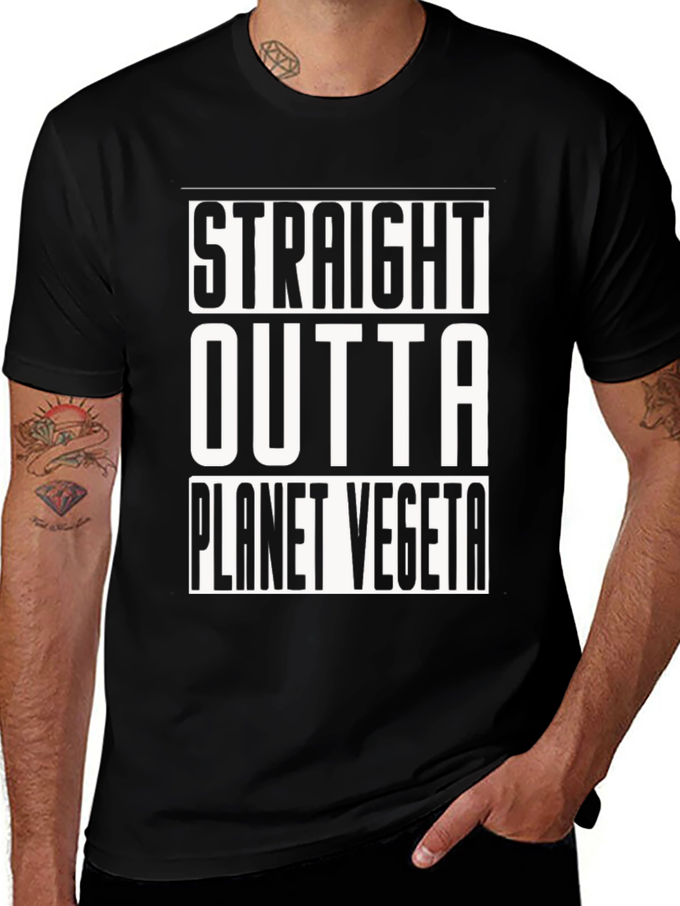 Straight Outta Planet Vegeta Black T-Shirt