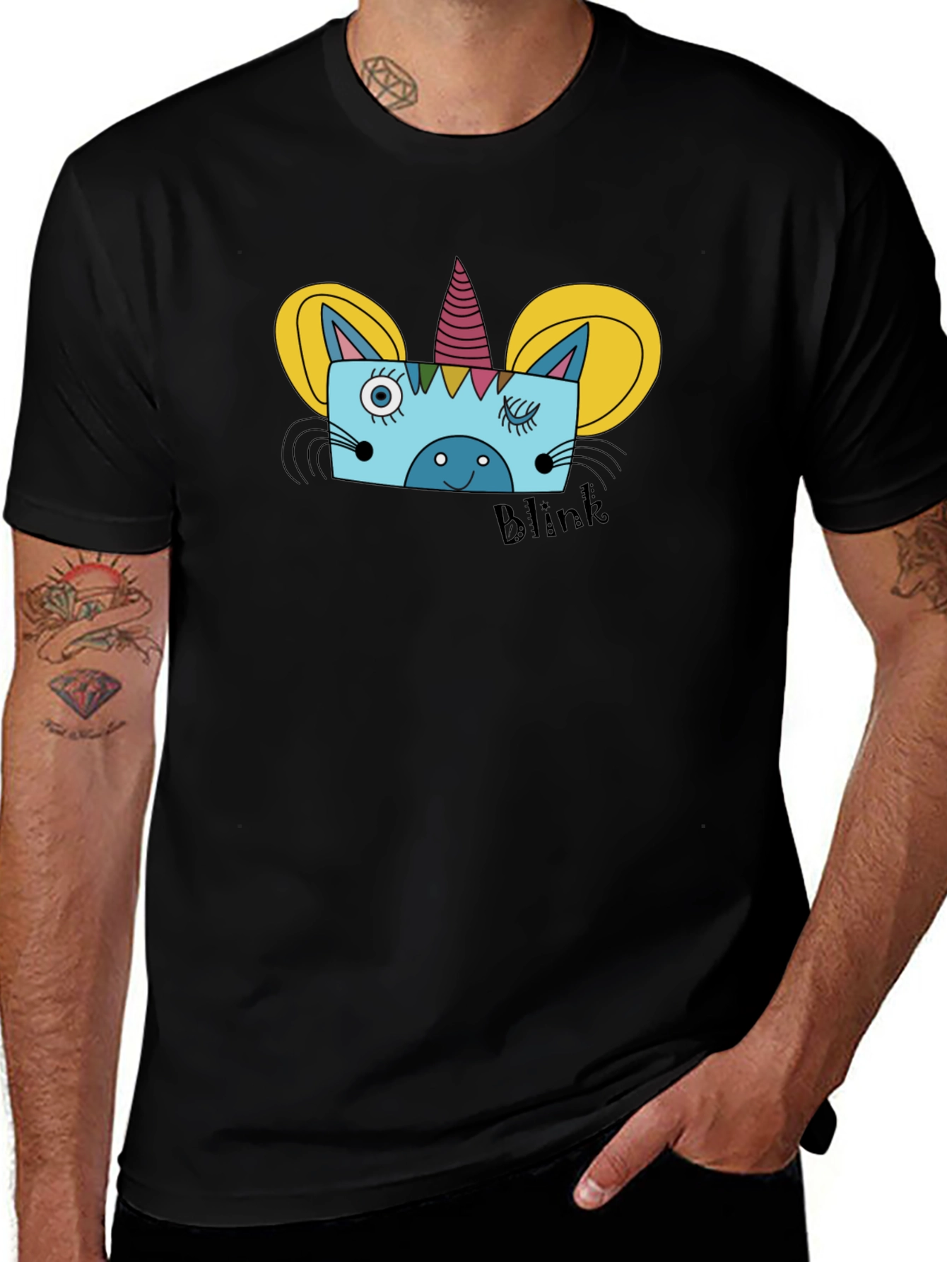 Variant 18 of Unicorn Graphic T-Shirt Funny Blink Tee
