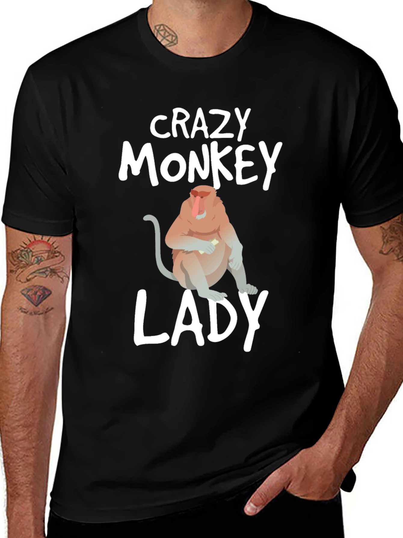 Variant 29 of Crazy Monkey Lady Graphic T-Shirt