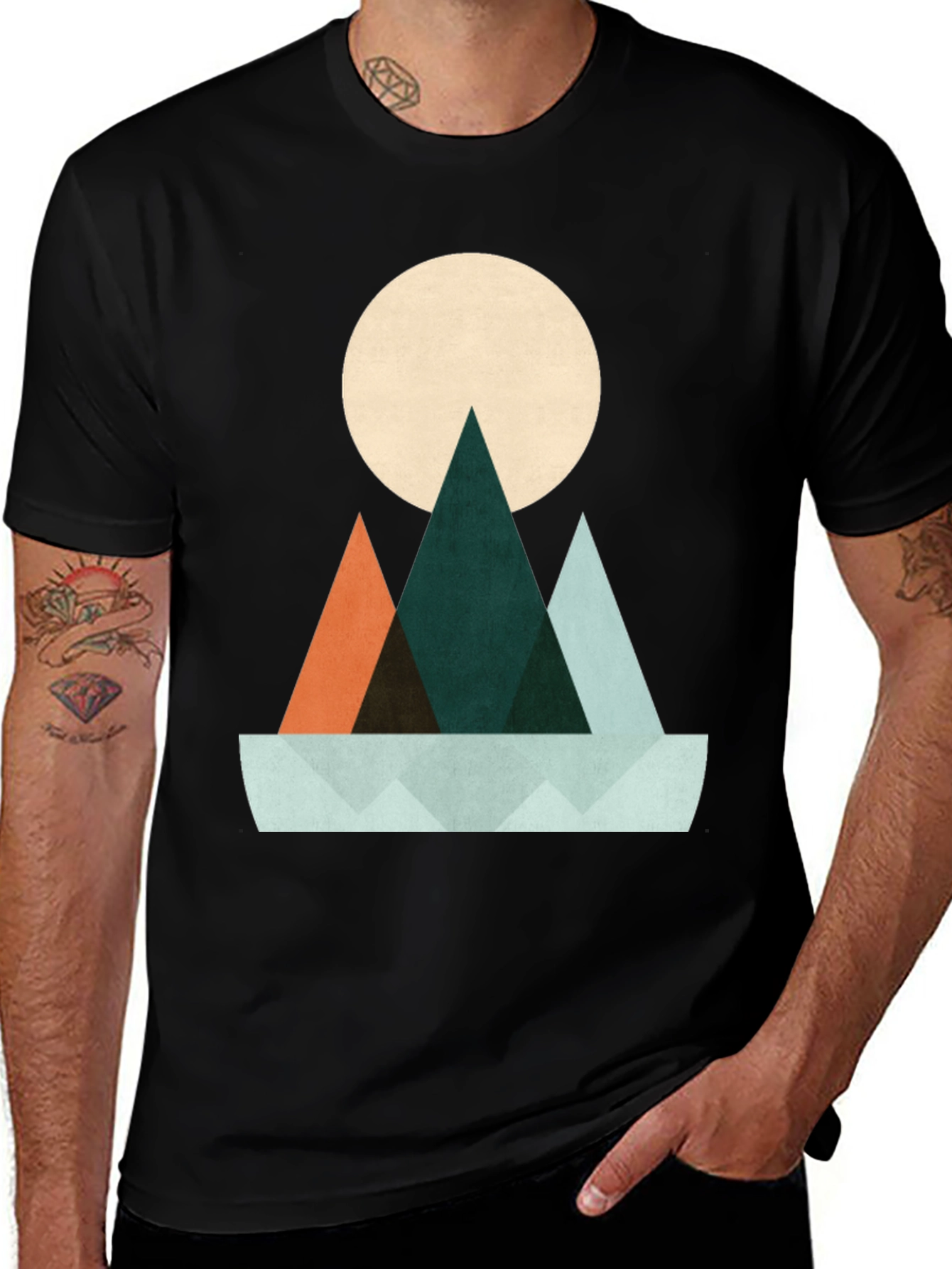 Variant 13 of Geometric Mountain Scene T-Shirt