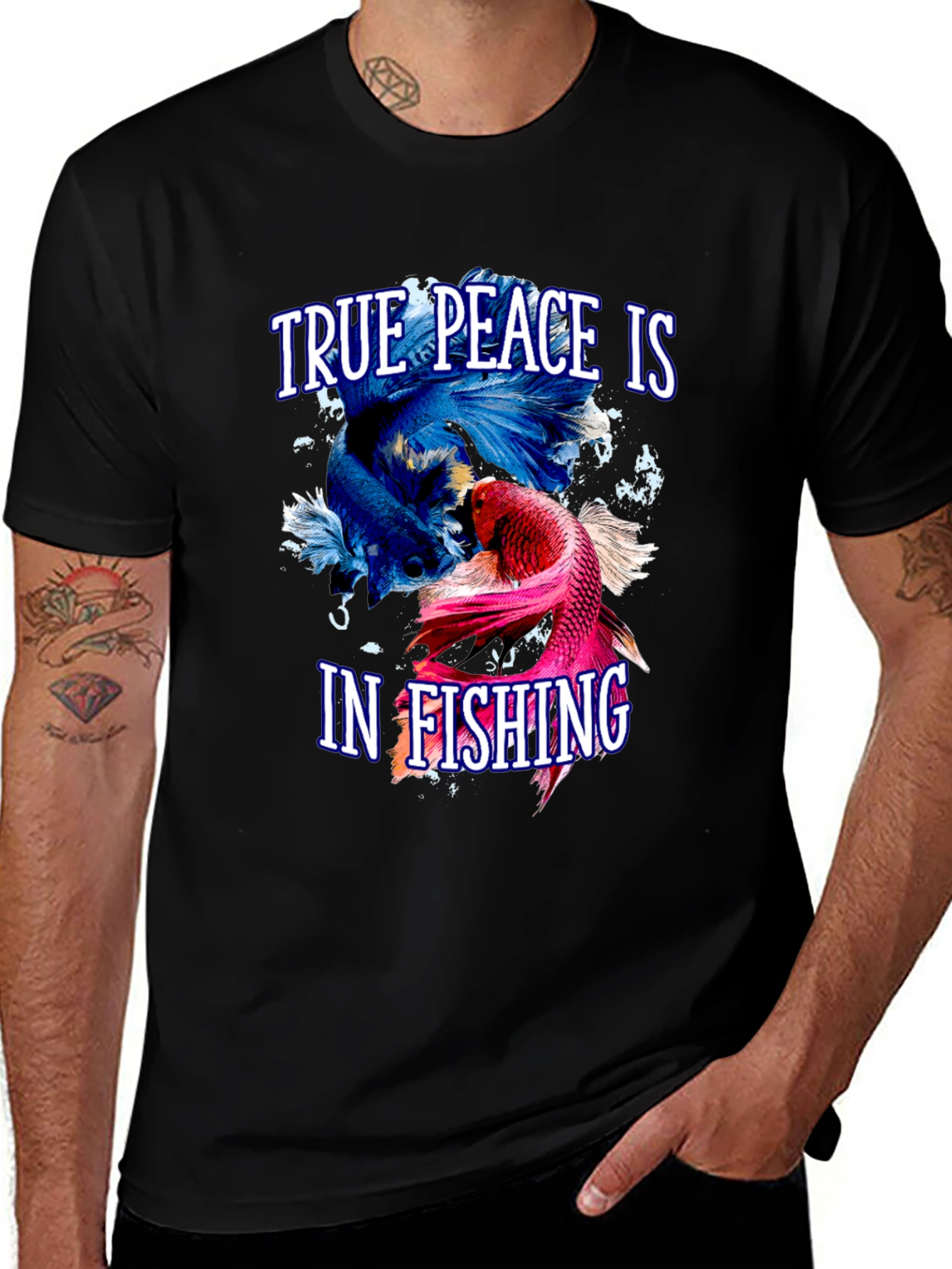 Variant 14 of True Peace is in Fishing Graphic T-Shirt