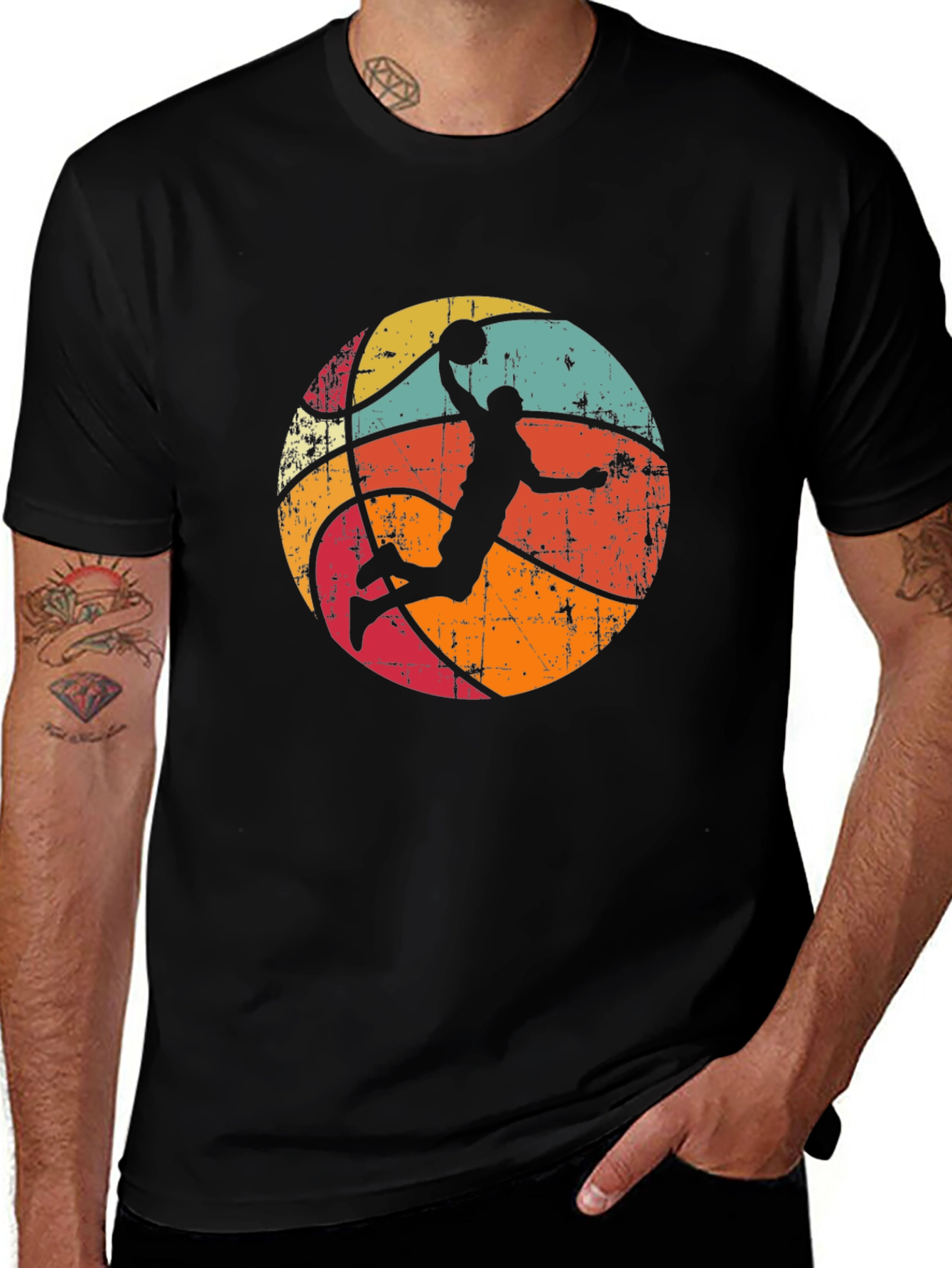 Variant 6 of Retro Basketball Player Graphic T-Shirt