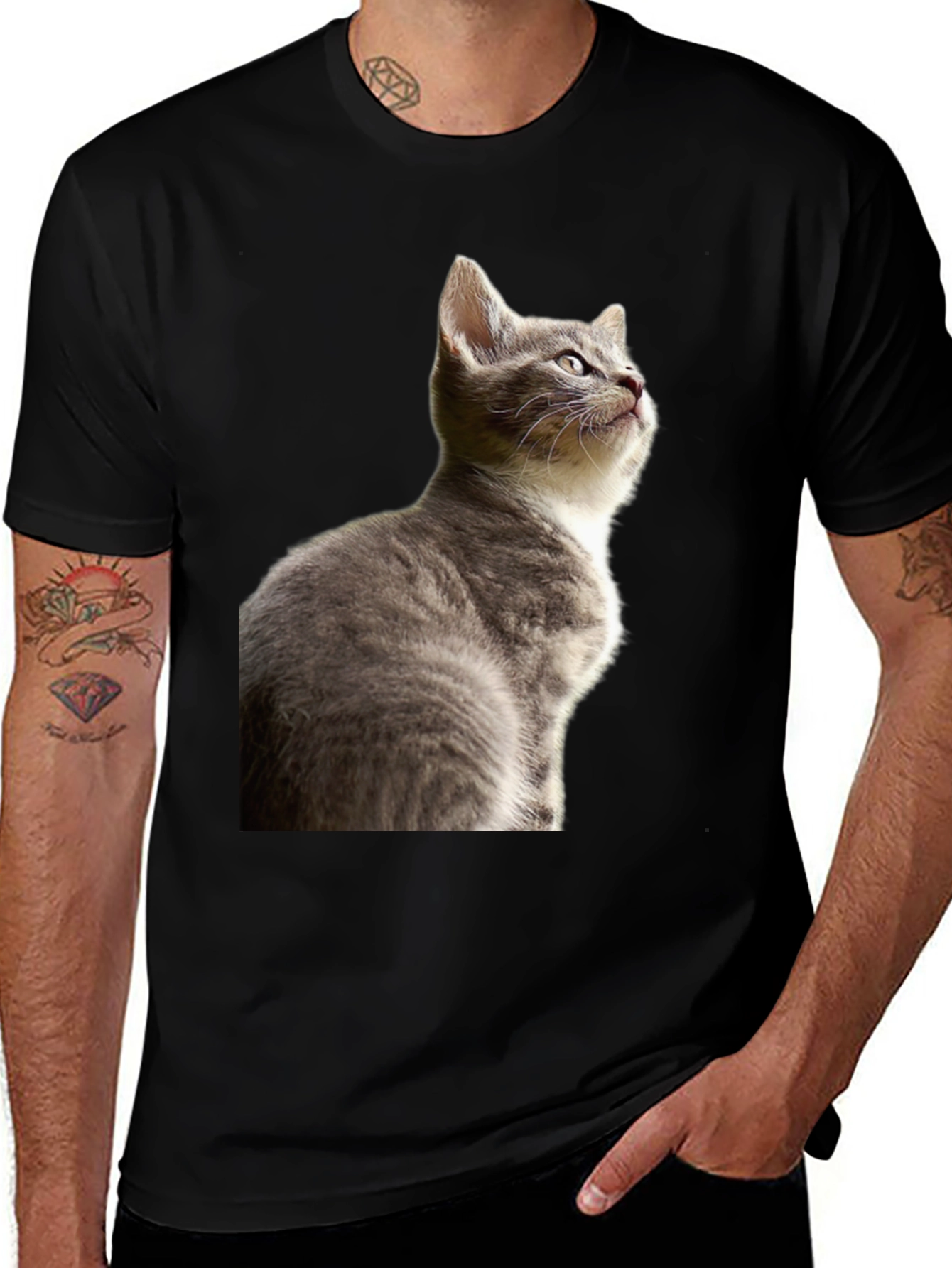 Variant 25 of Cute Kitten Graphic T-Shirt - Soft Black Tee