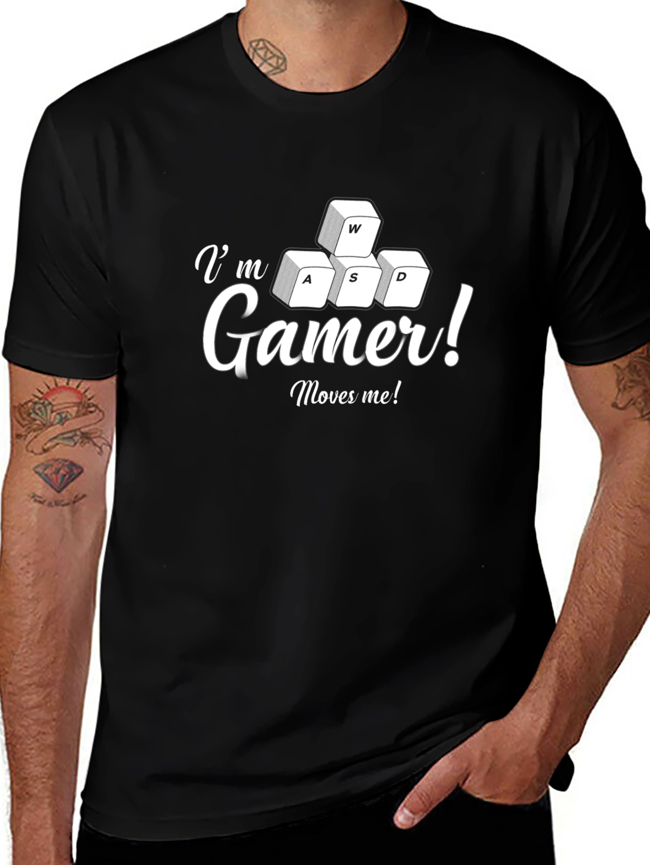 Variant 30 of I'm Gamer! WASD Keys Black T-Shirt