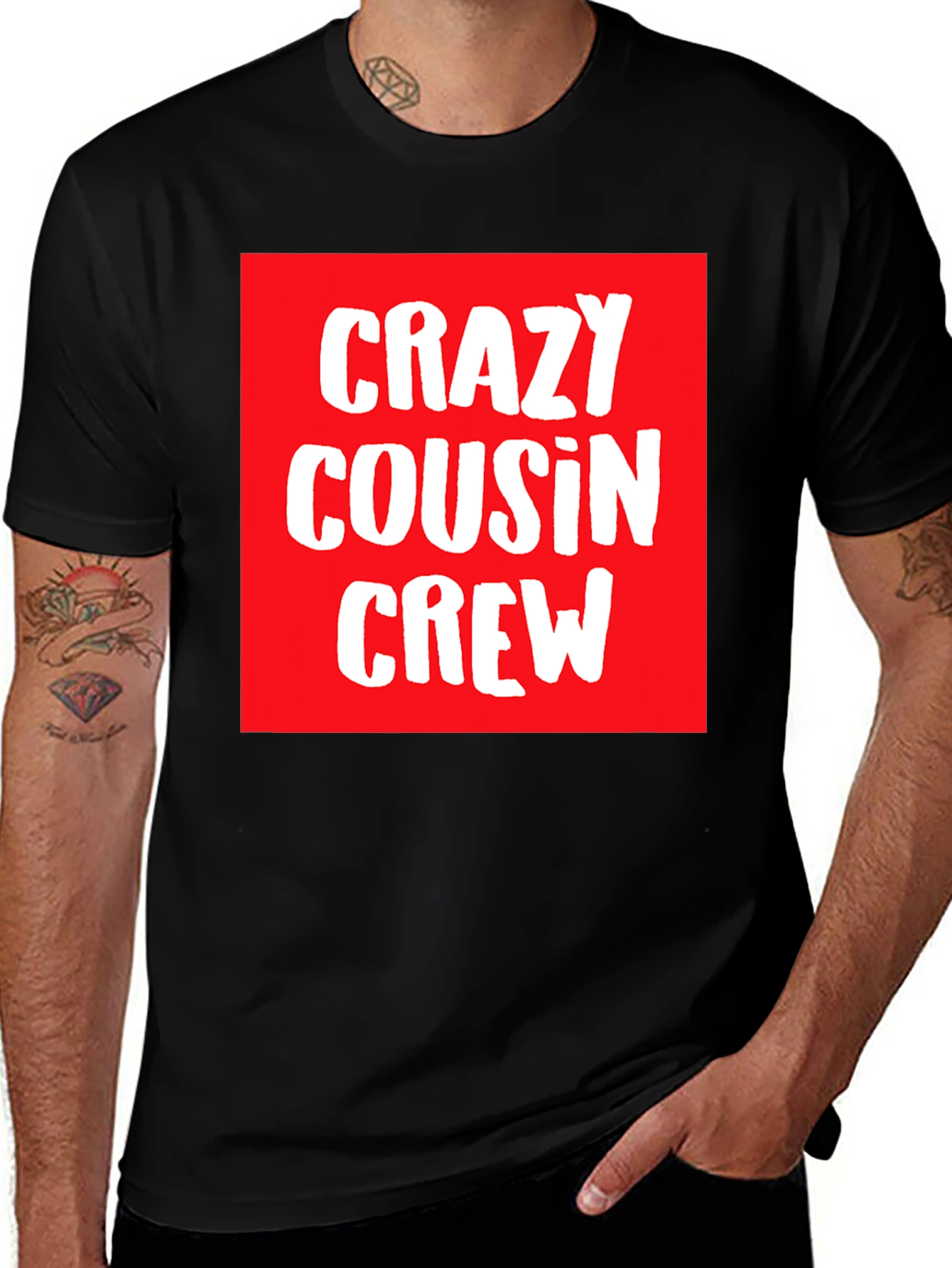 Variant 13 of Crazy Cousin Crew Graphic Tee - Black