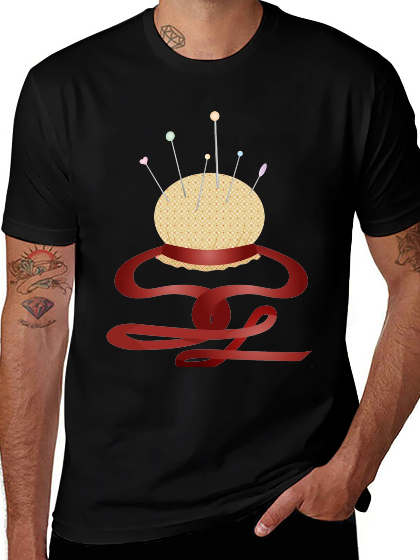 Variant 8 of Quirky Pincushion Graphic Tee - Sewing Enthusiast Shirt