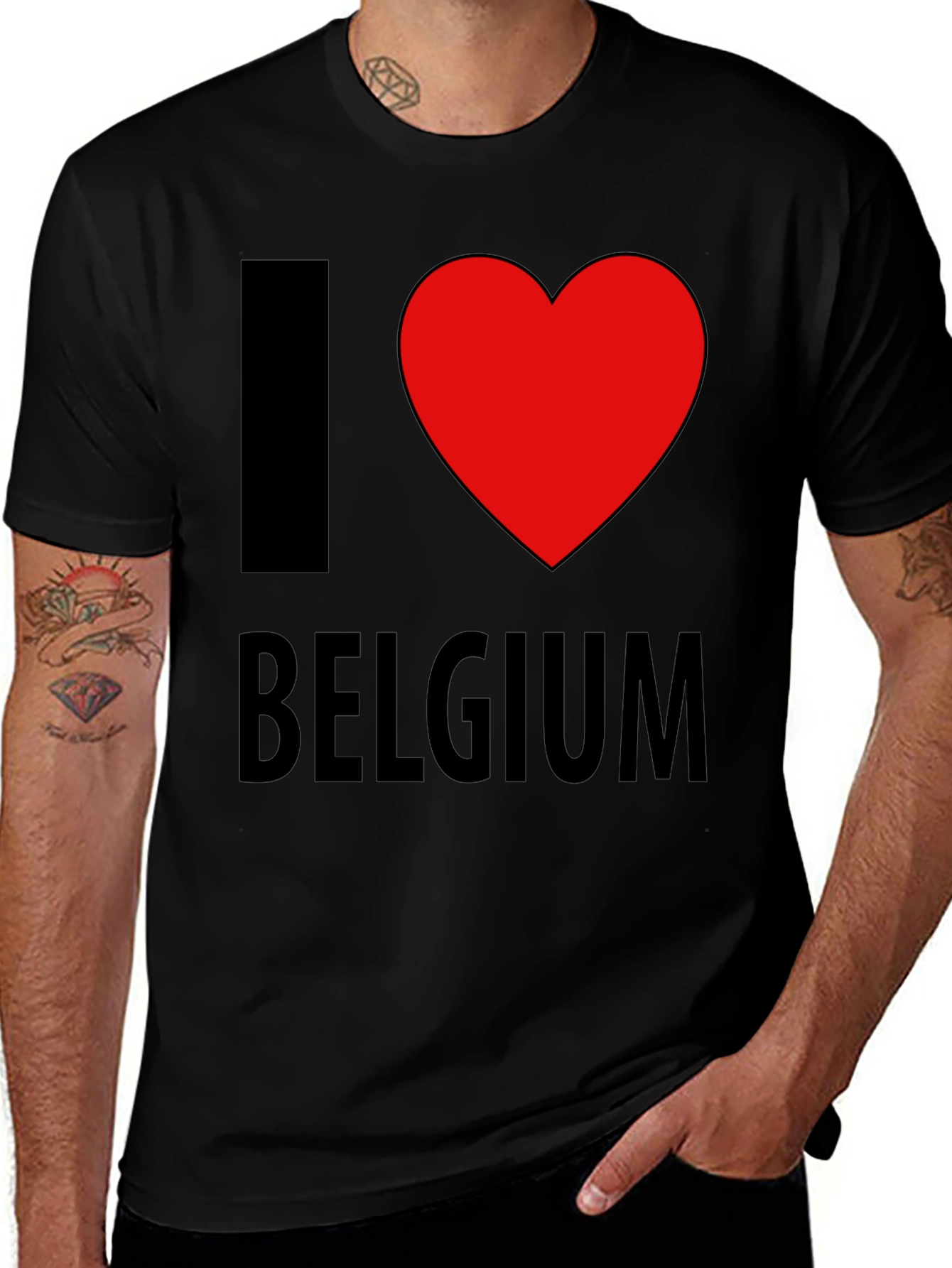 Variant 19 of I Heart Belgium Black T-Shirt