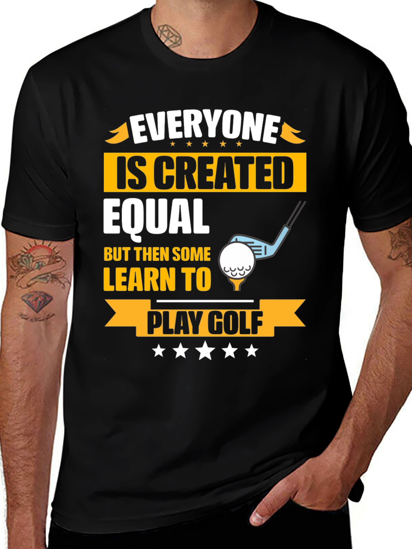 Variant 6 of Golf Lover's "Created Equal" Graphic T-Shirt